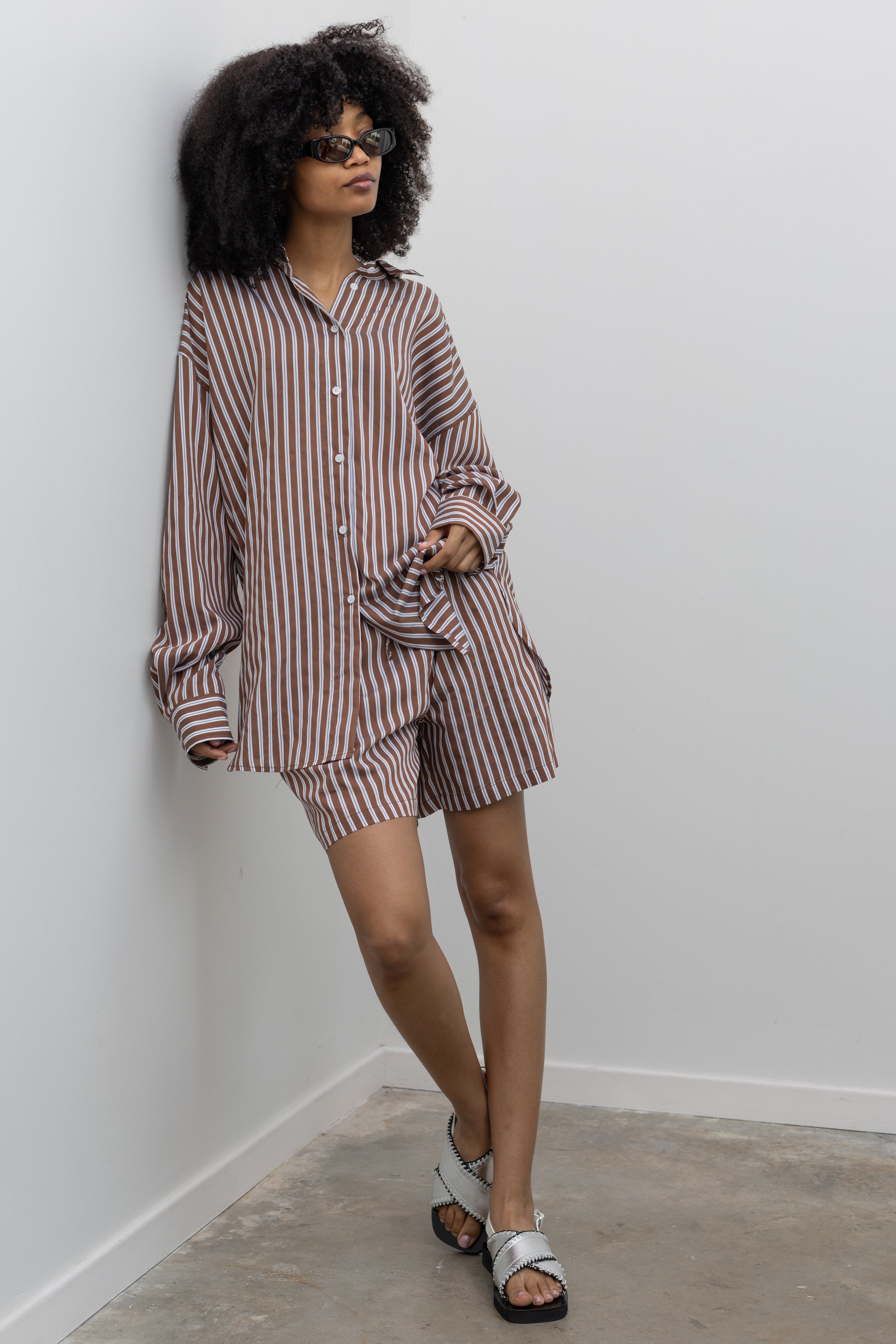 Brown Stripe Short