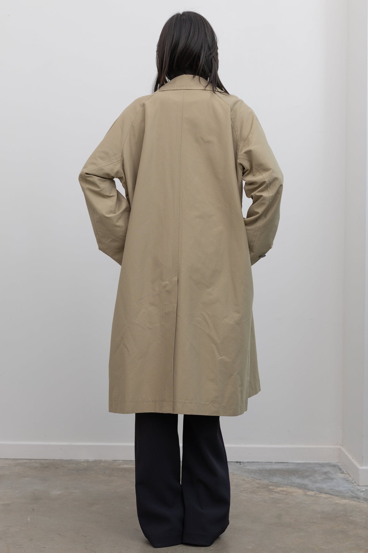 Beige Single-Breasted Trench Coat