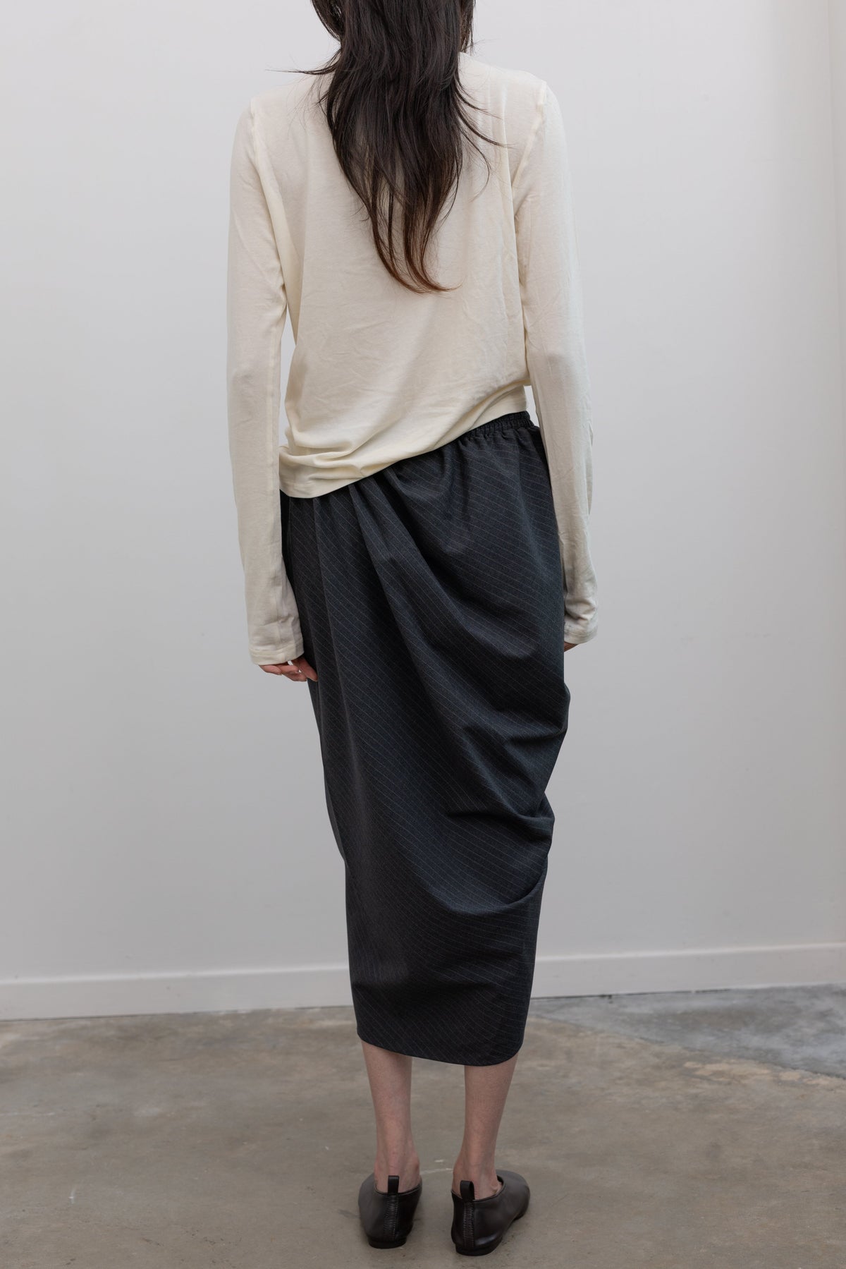 Charcoal Asymmetric Draped Skirt