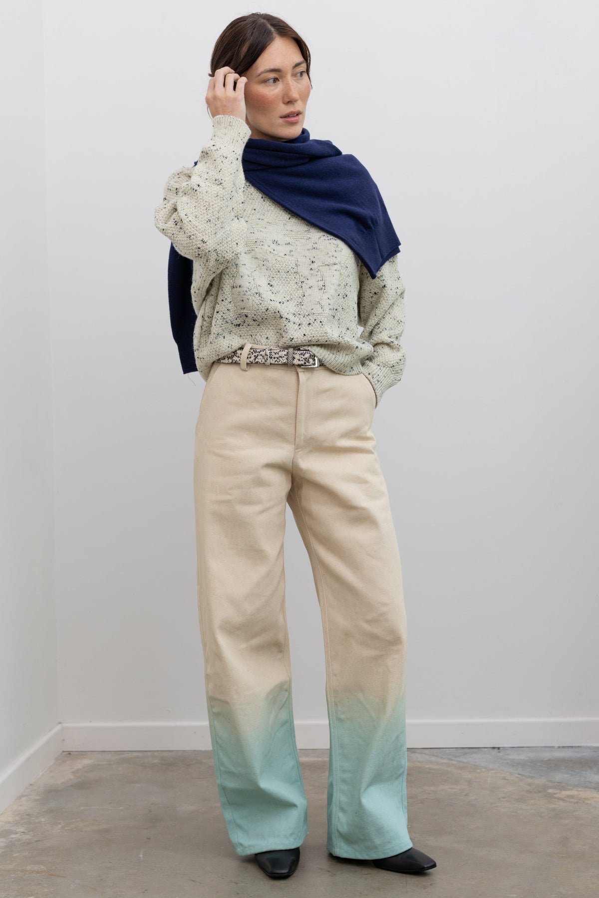 Dip Dyed Glacier Wide Leg Jeans