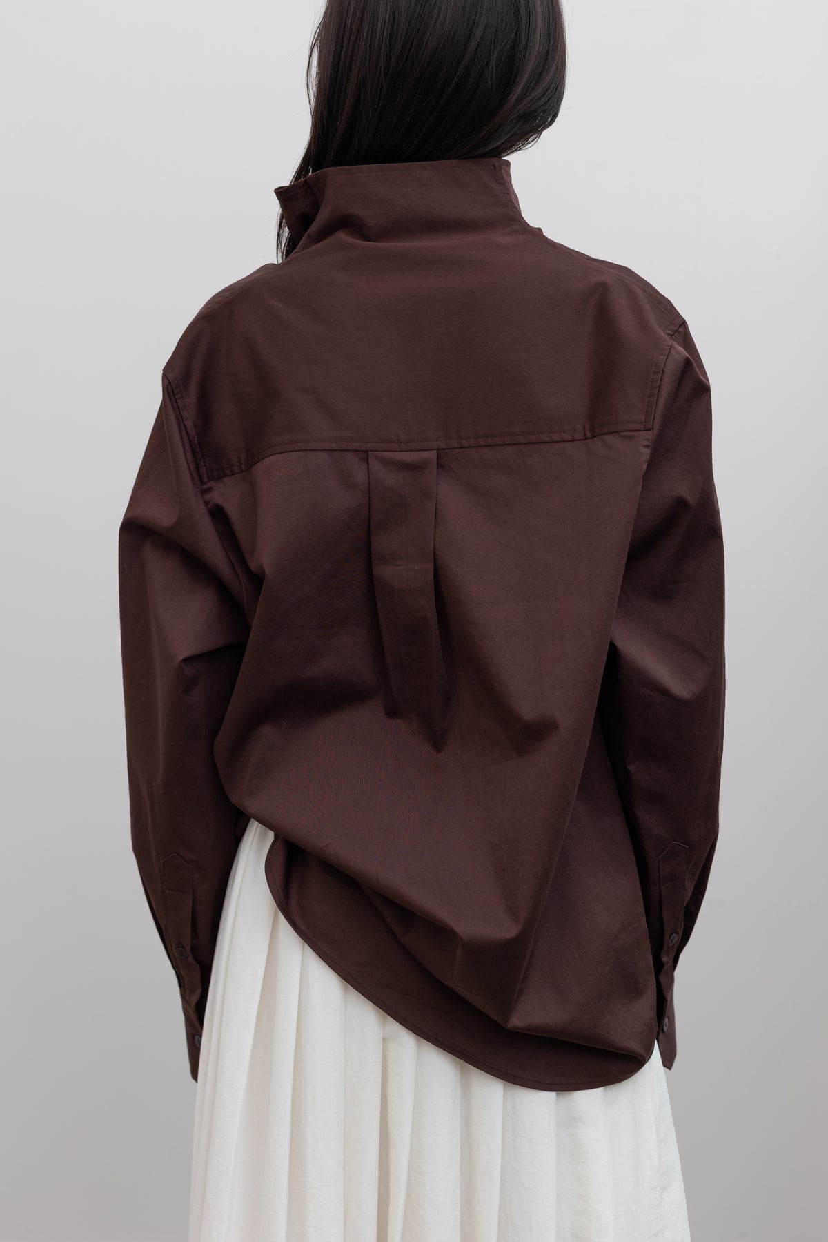 Brown Asymmetric Cotton Shirt