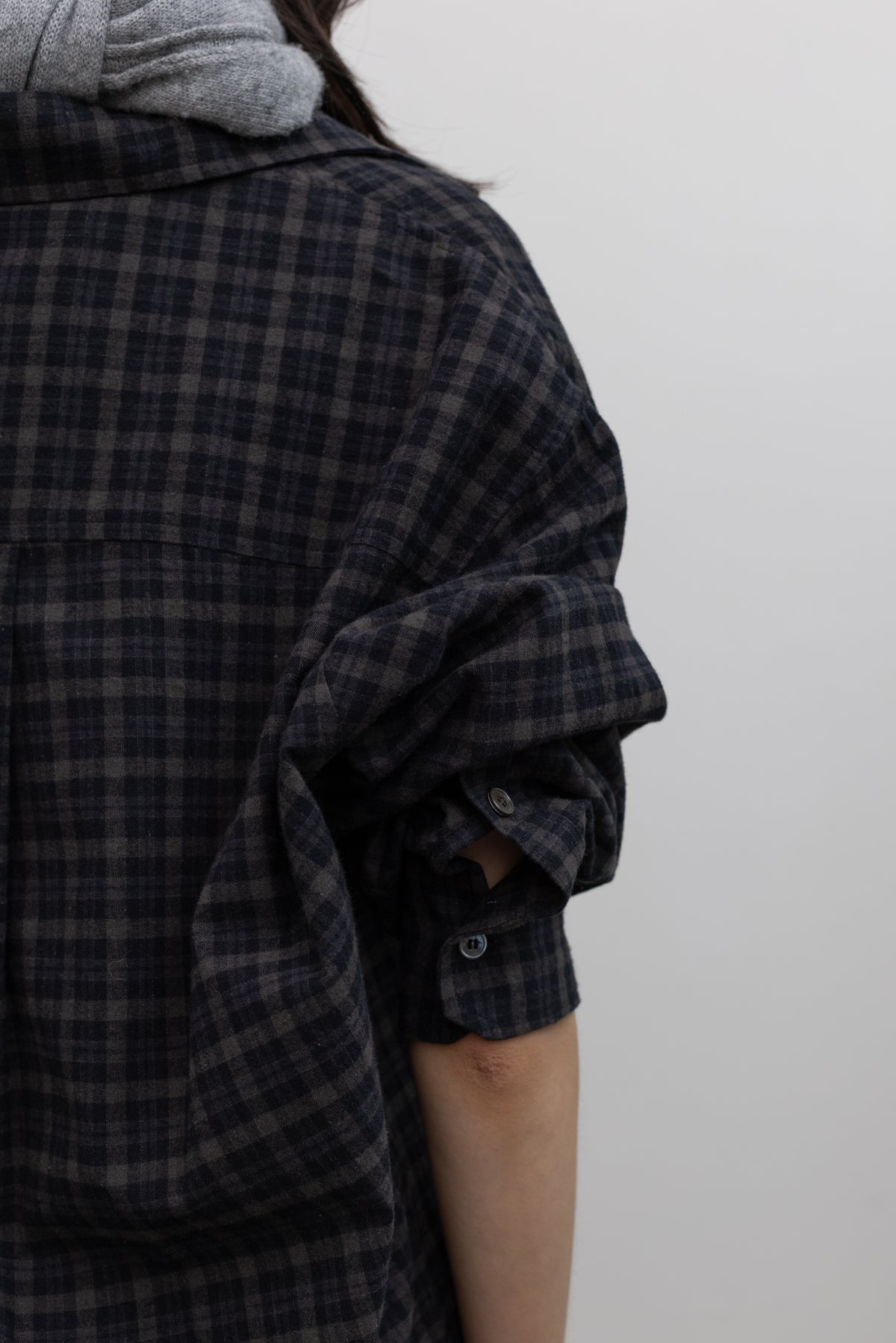 Black Plaid Oversized Shirt