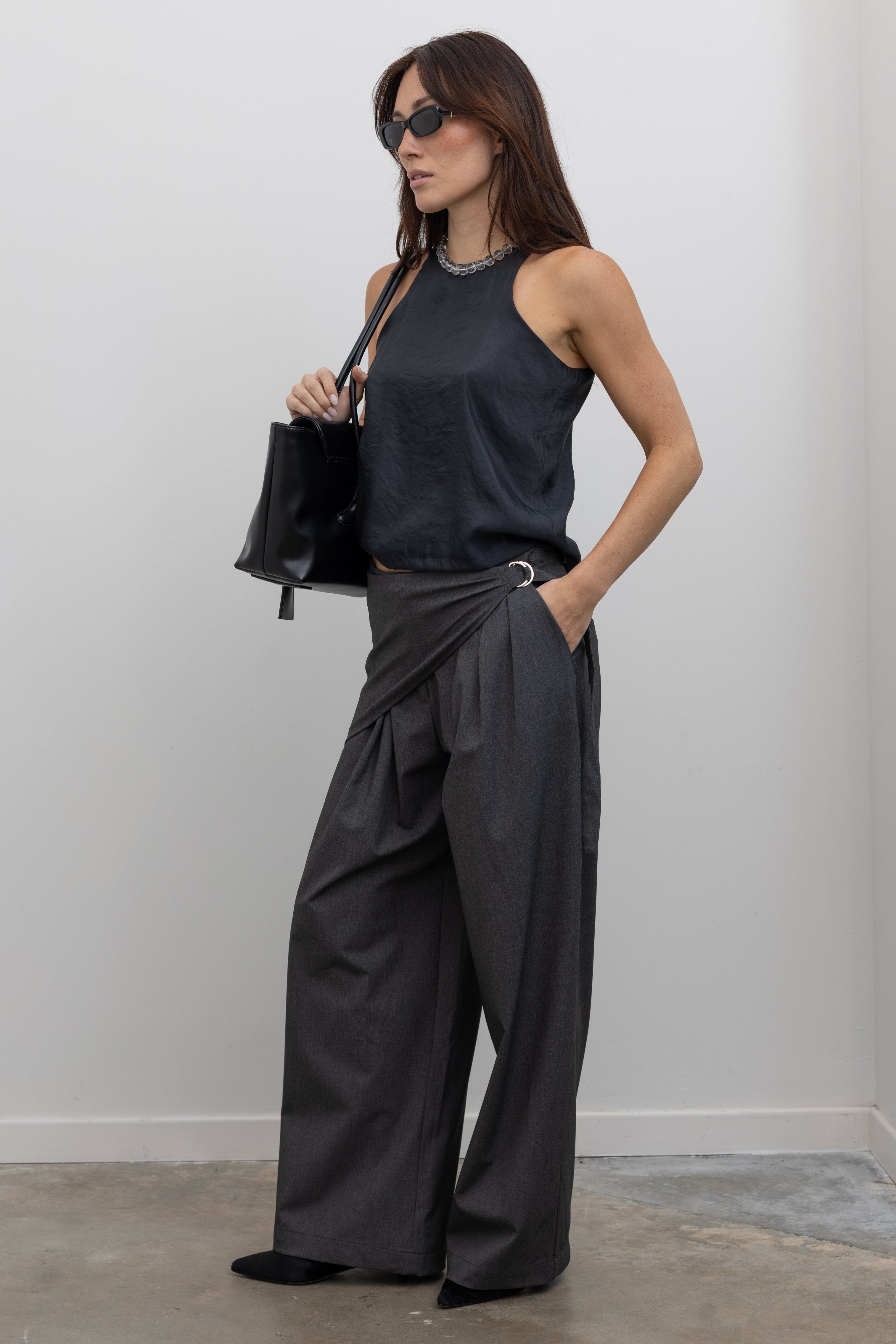 Black Haricot Flap Mini Bag