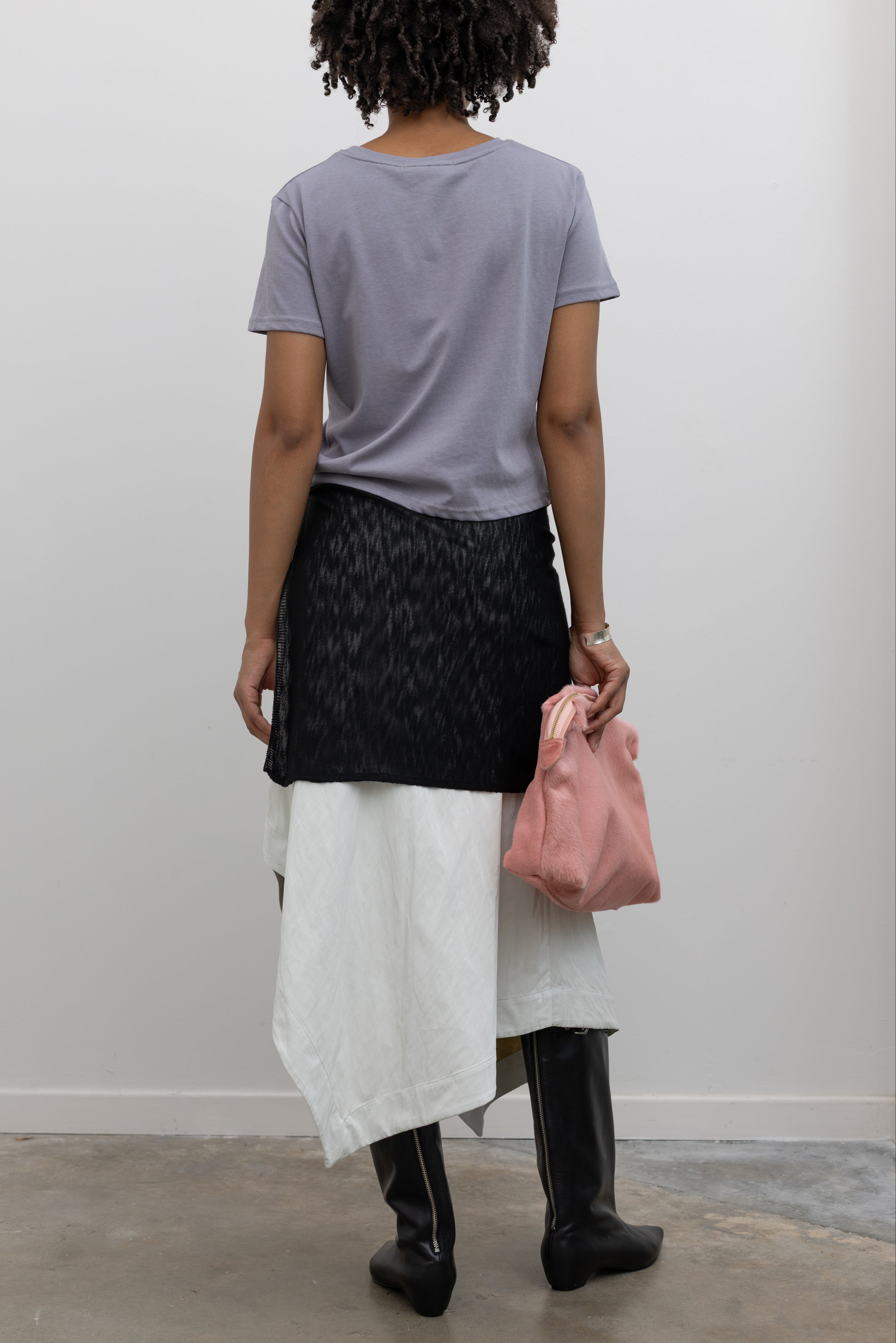 Blue Gray Side Twist Top