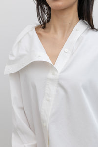 White Asymmetric Cotton Shirt