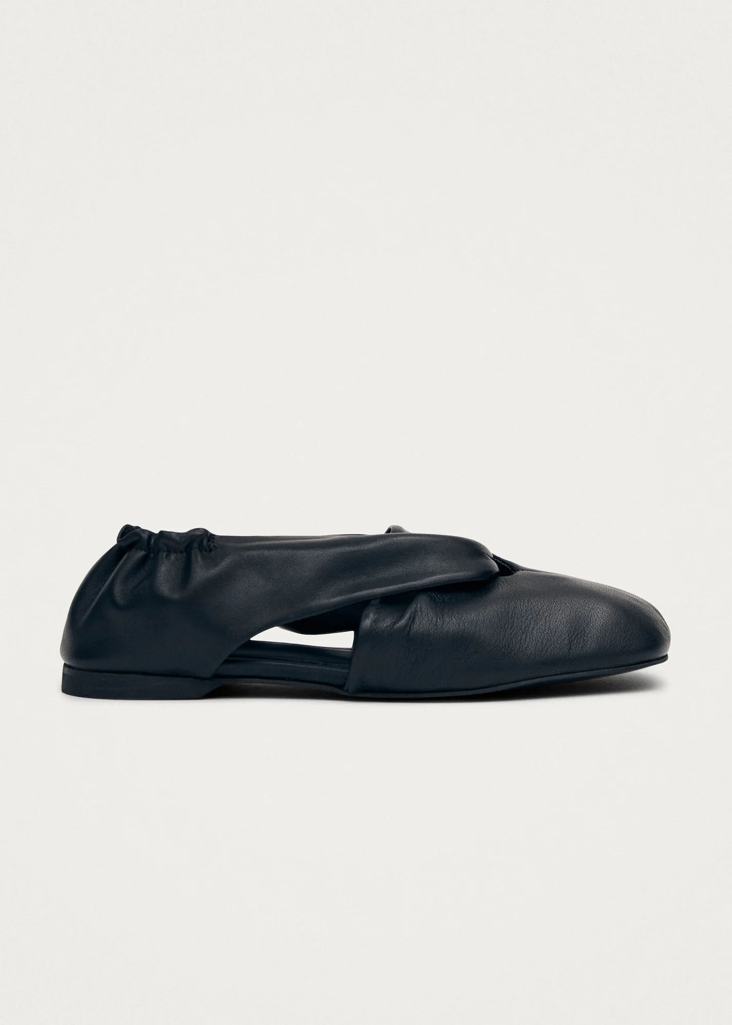 Alaula Black Leather Cutout Ballet Flats