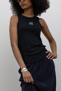Alas Eius Black Embroidered Tank Top
