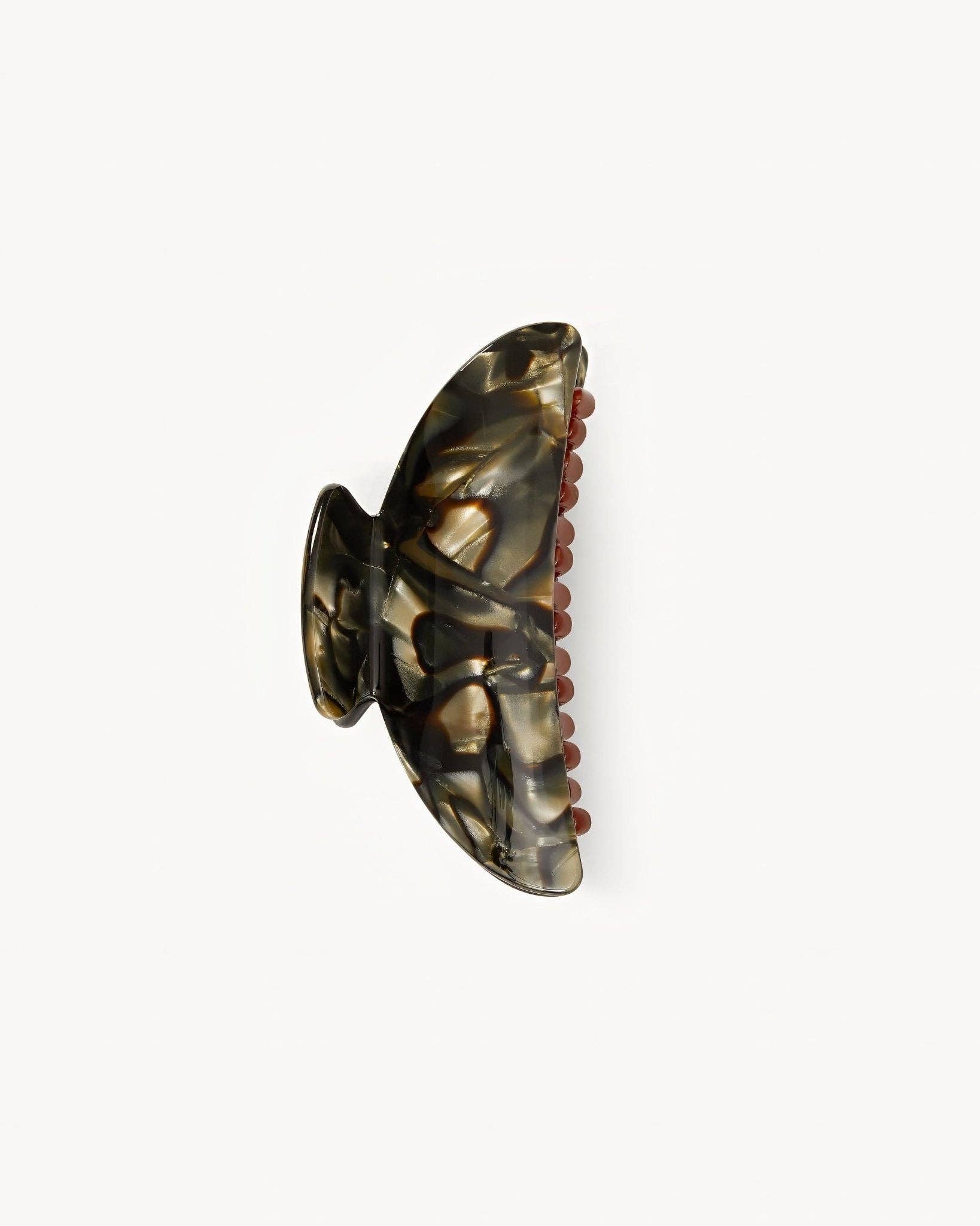 MACHETE Midi Heirloom Hair Claw in Midnight Horn Italian Acetate Double-Walled Hair Clip at Alas Eius