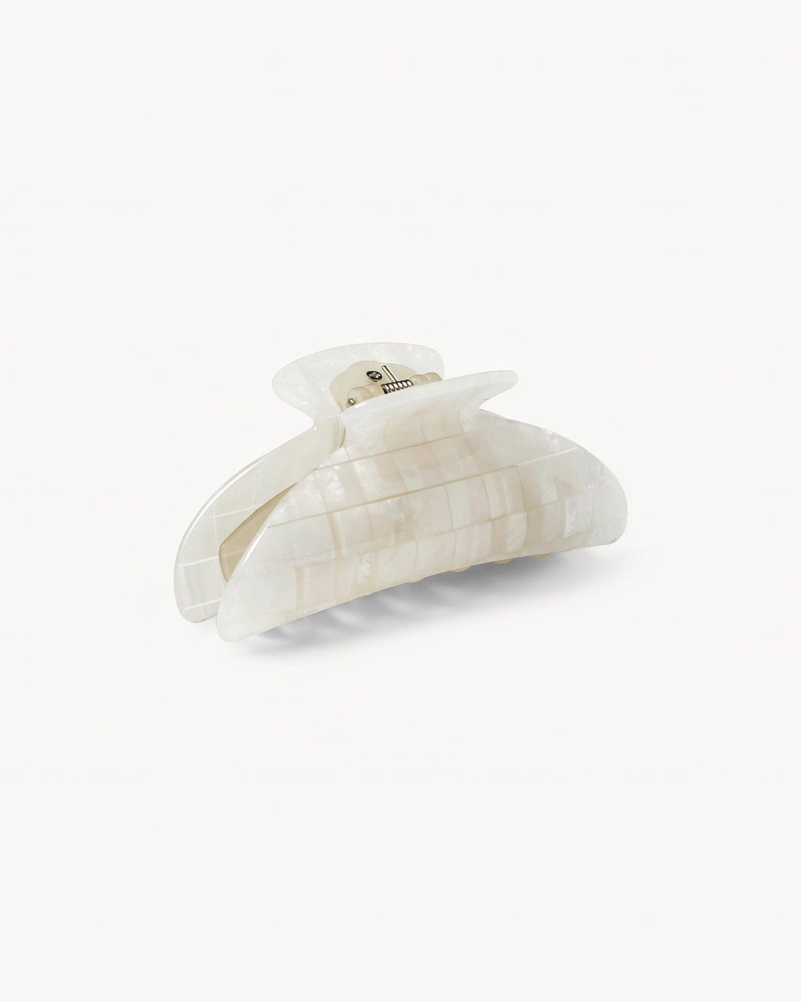 Alas Eius Opalite Shell Checker Midi Heirloom Hair Claw Clip by MACHETE Sustainable Acetate Hair Clip for Medium Volume Hair at Alas Eius