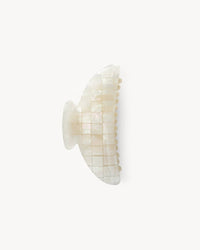 Opalite Shell Checker Midi Heirloom Hair Claw Clip