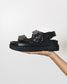 Black Quilted Velcro Platform Sandals