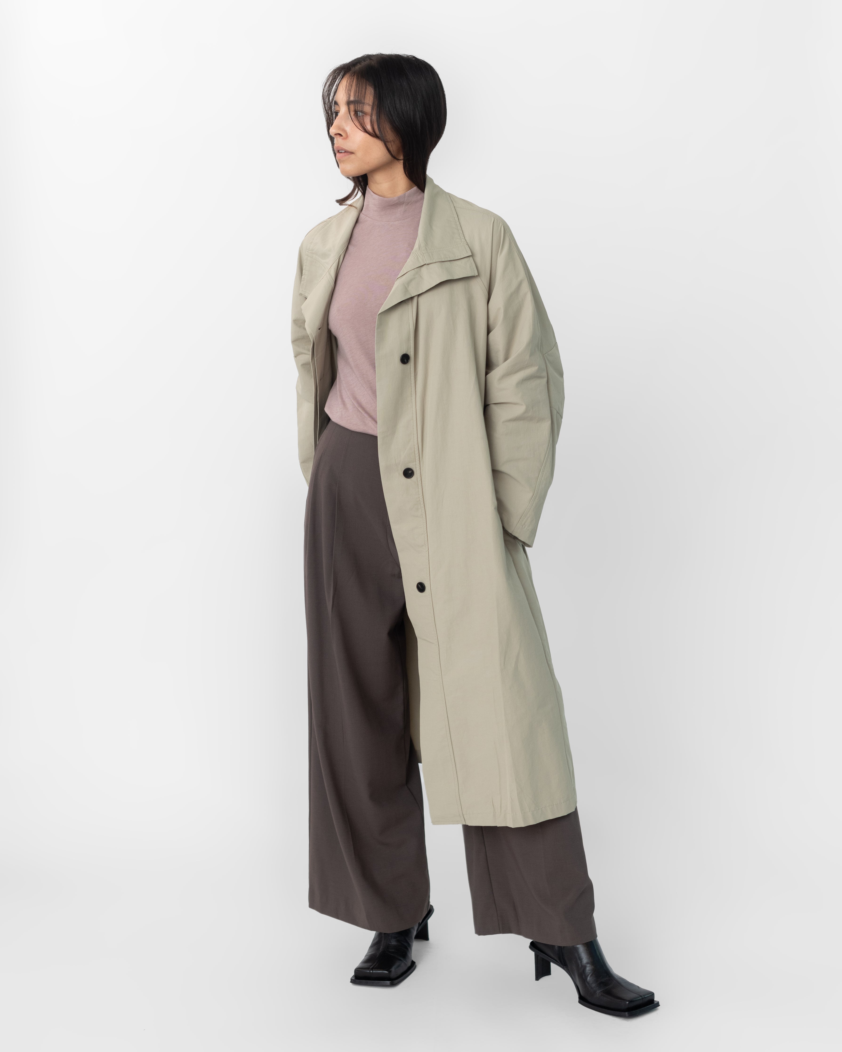 Double Collar Relaxed Trench Coat