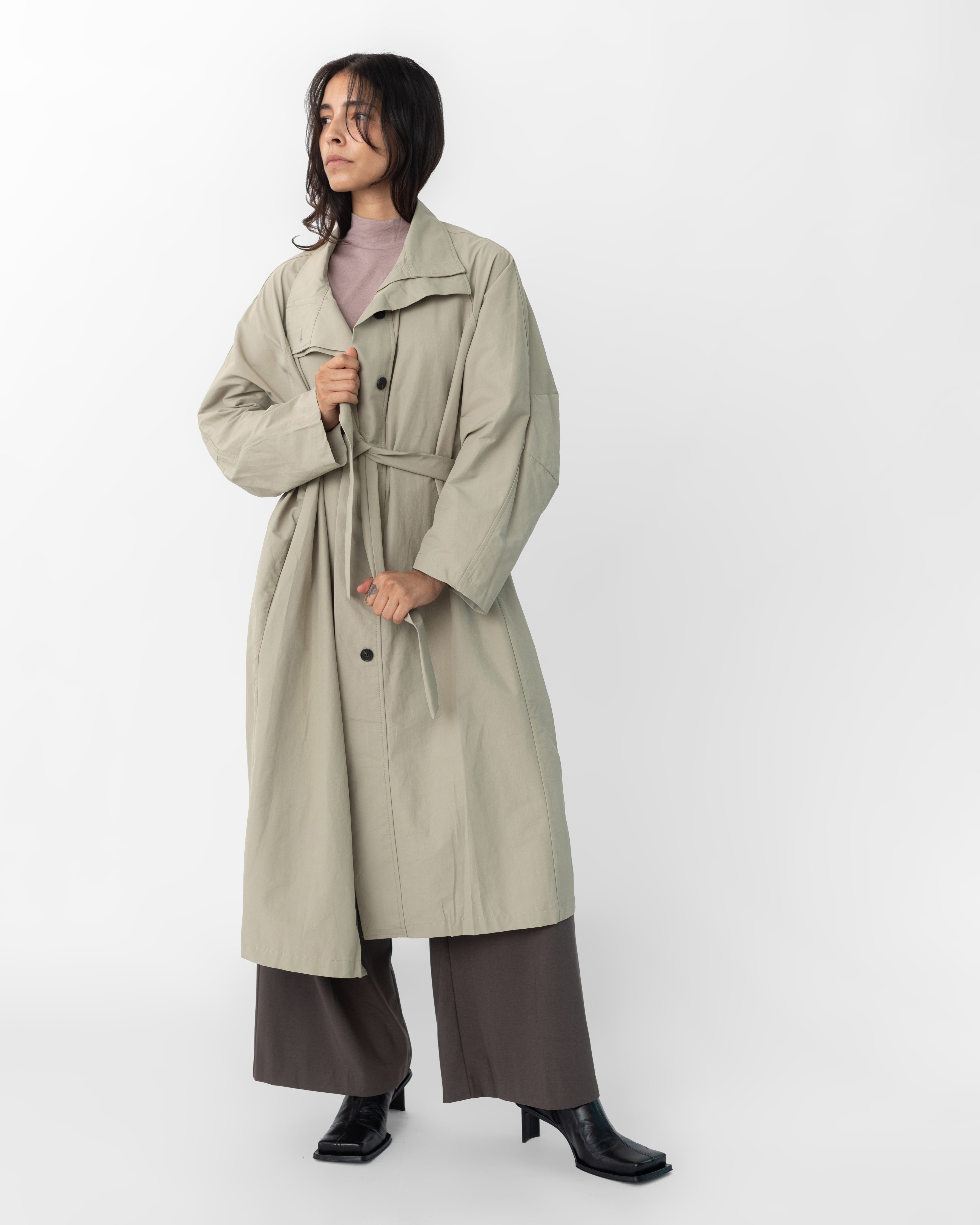 Double Collar Relaxed Trench Coat