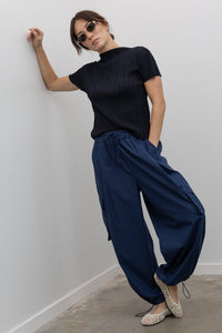 Kai Cotton Cargo Pants - Navy