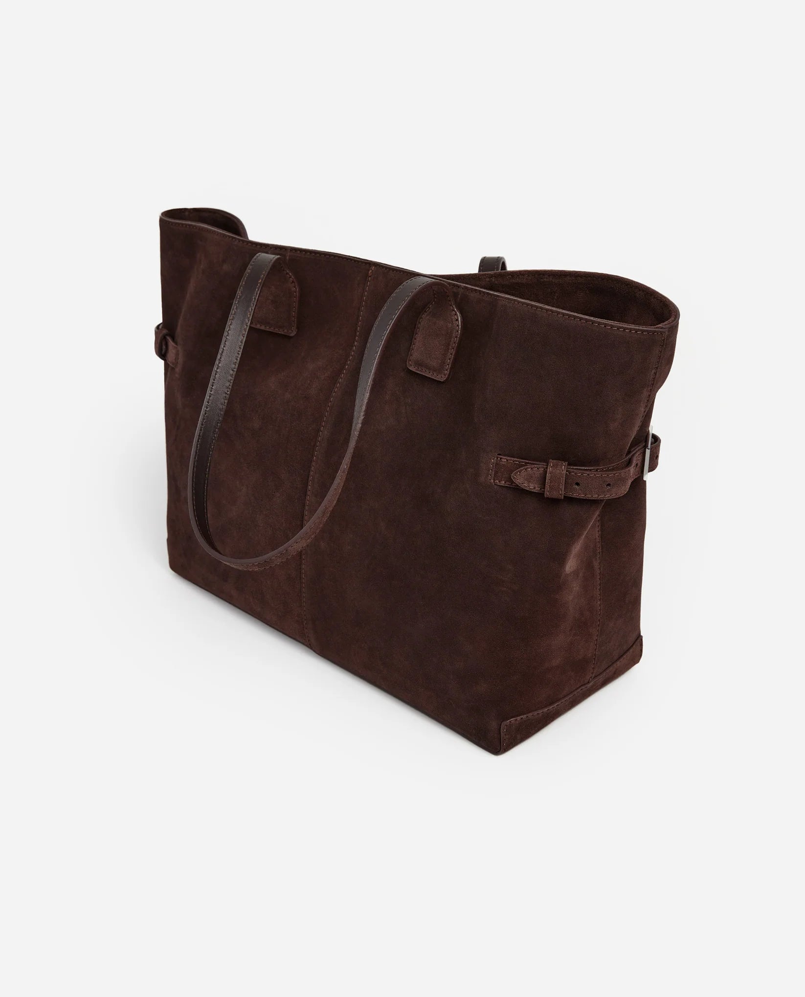 Lesley Chocolate Suede Tote Bag