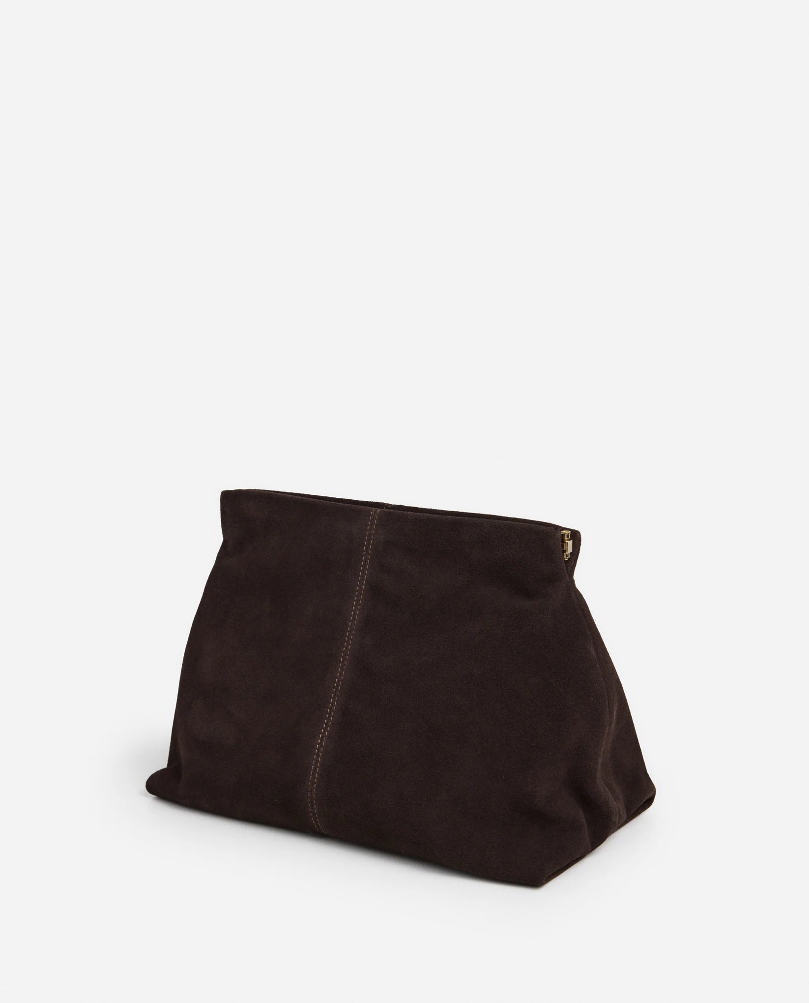 Clay Clutch Suede Bag In Chocolate