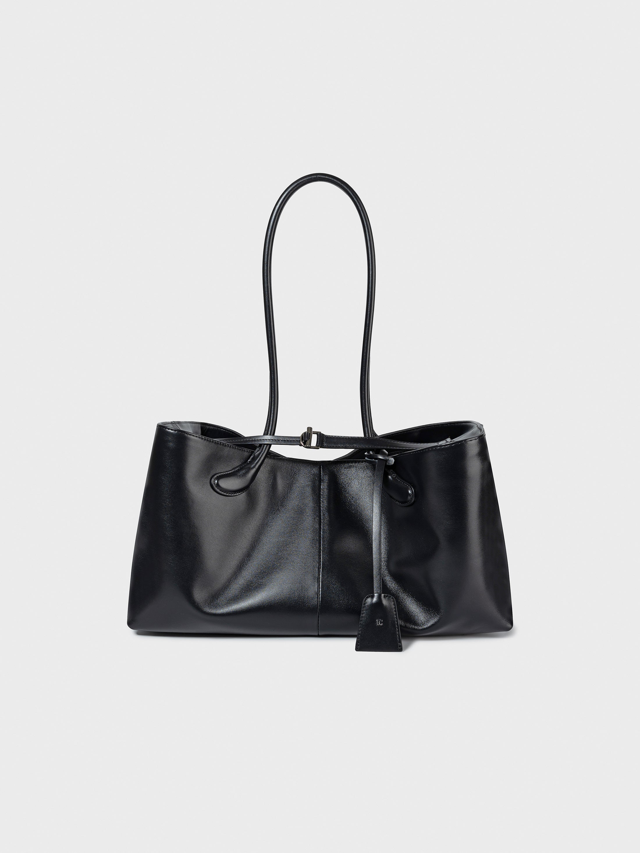 Haricot Mini Black Leather Bag