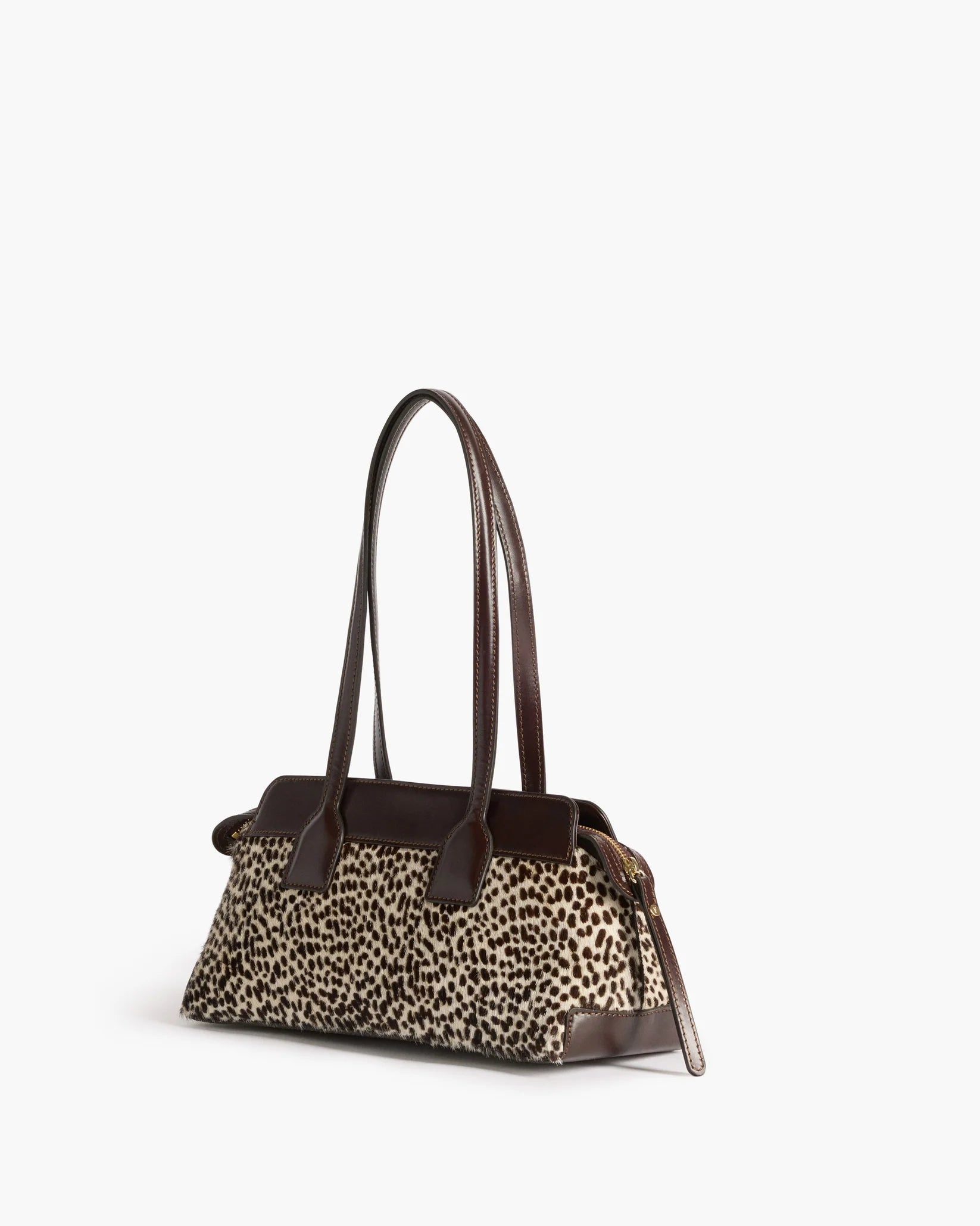 Greta Shoulder Bag Leather Hair Chocolate Dot