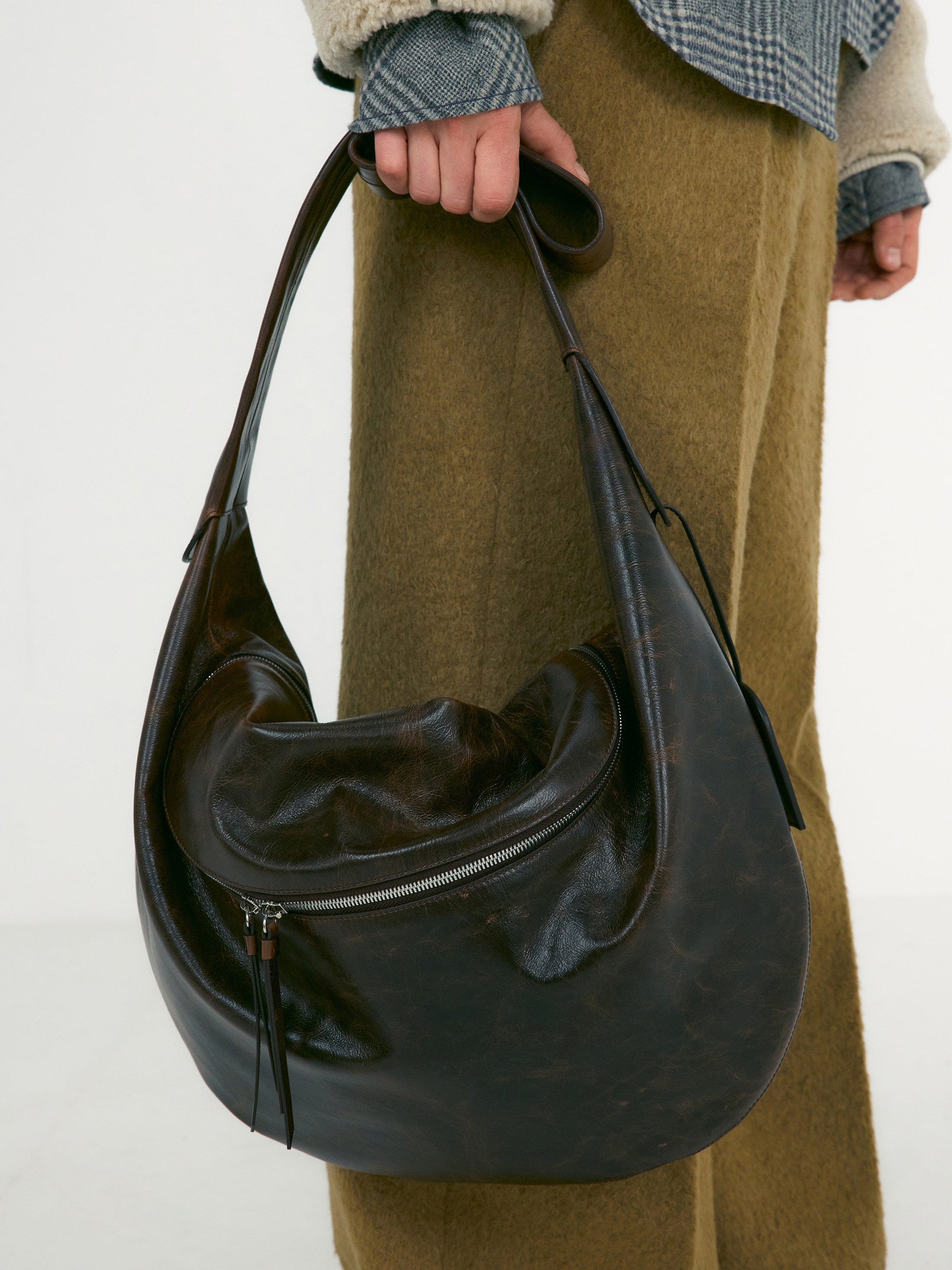 Brown Leather Cocoon Bag
