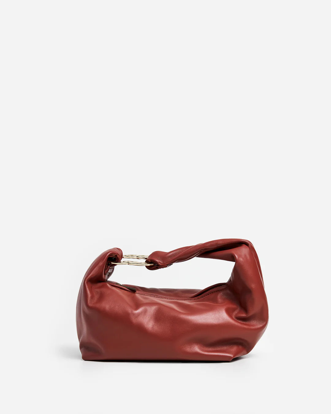 Amanda Leather Shoulder Bag Brick Red