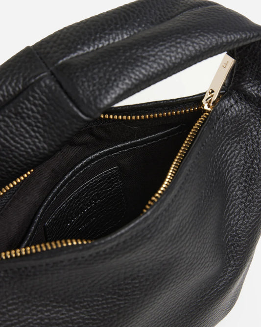 Black Leather Alva Shoulder Bag