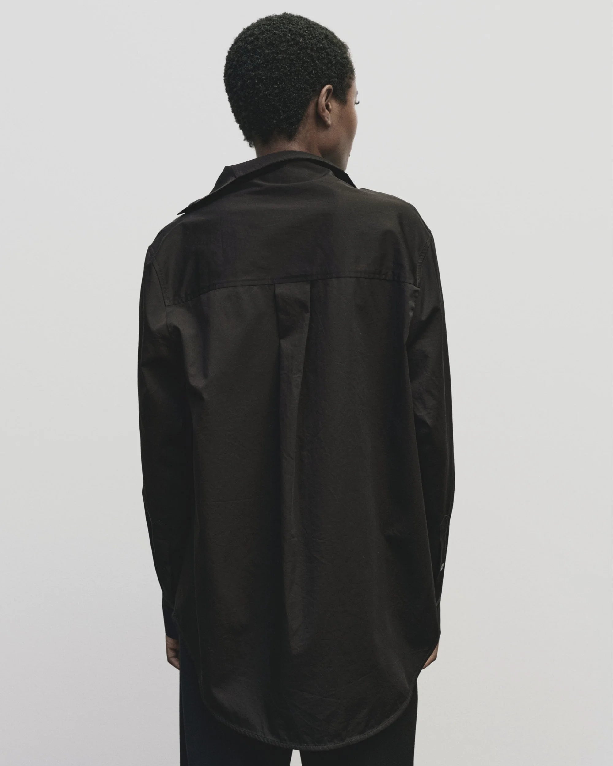 Black Asymmetric Cotton Shirt