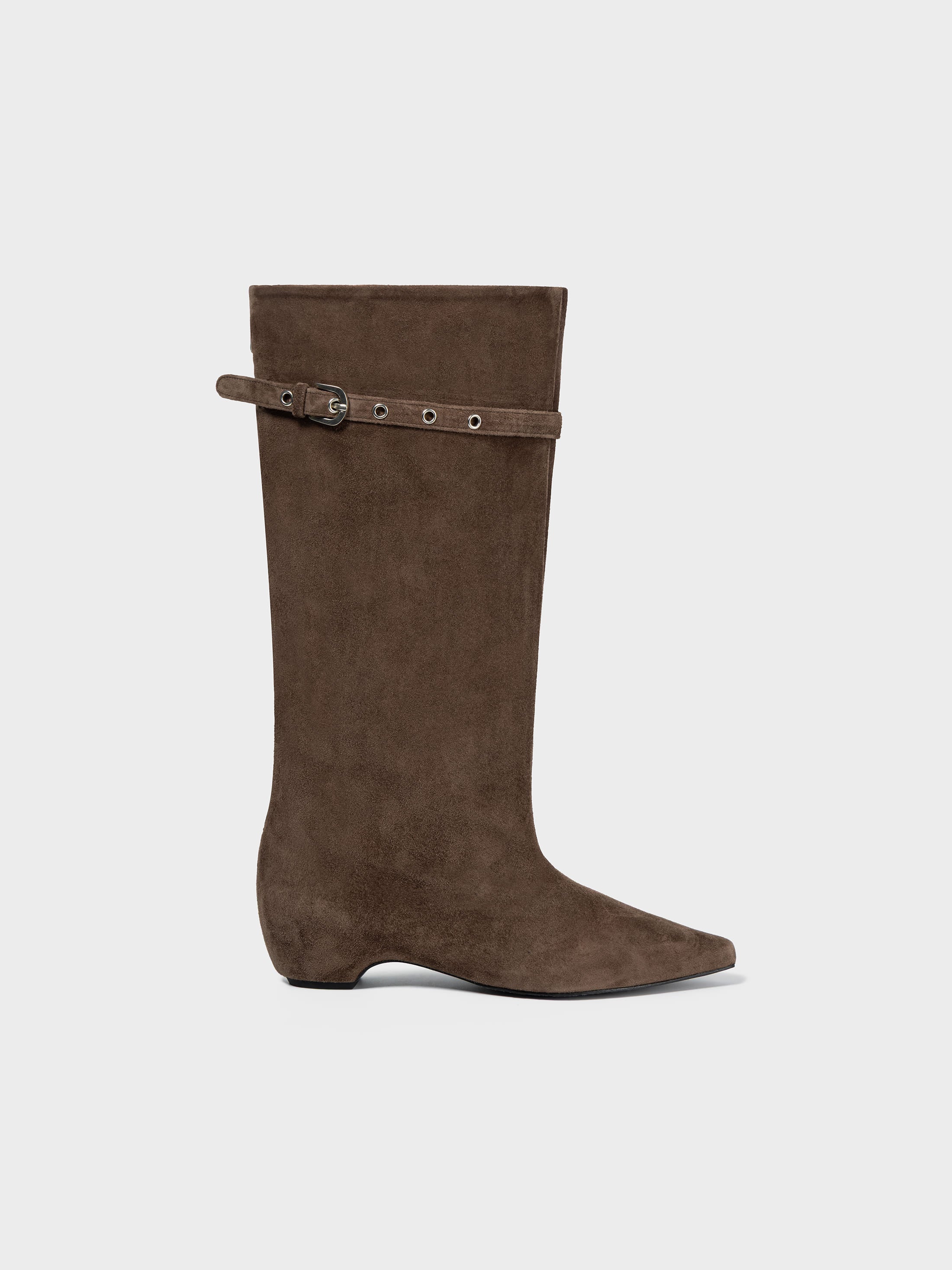 Brown Suede Middle Boots