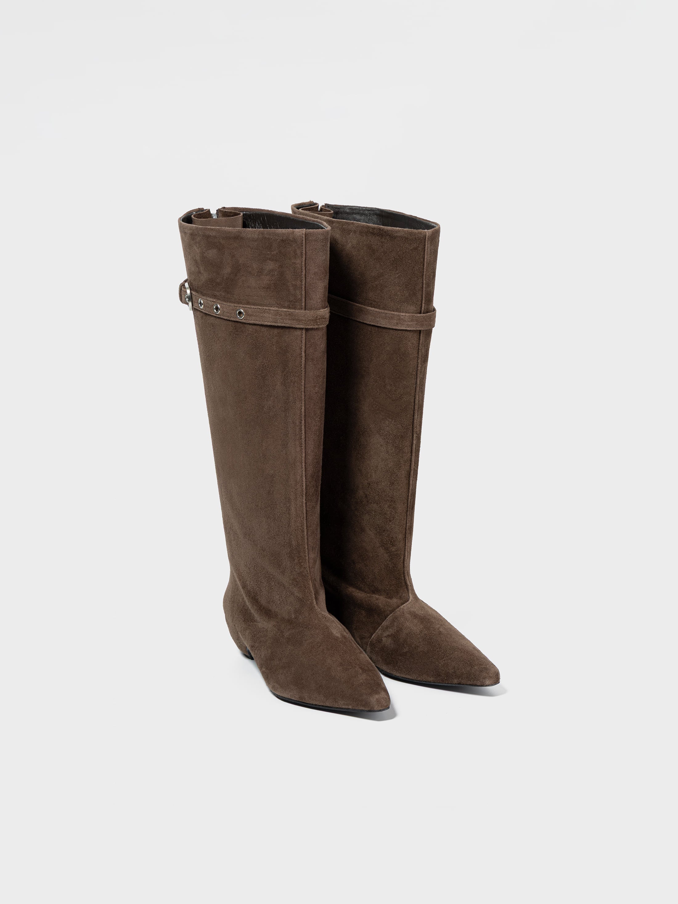 Brown Suede Middle Boots