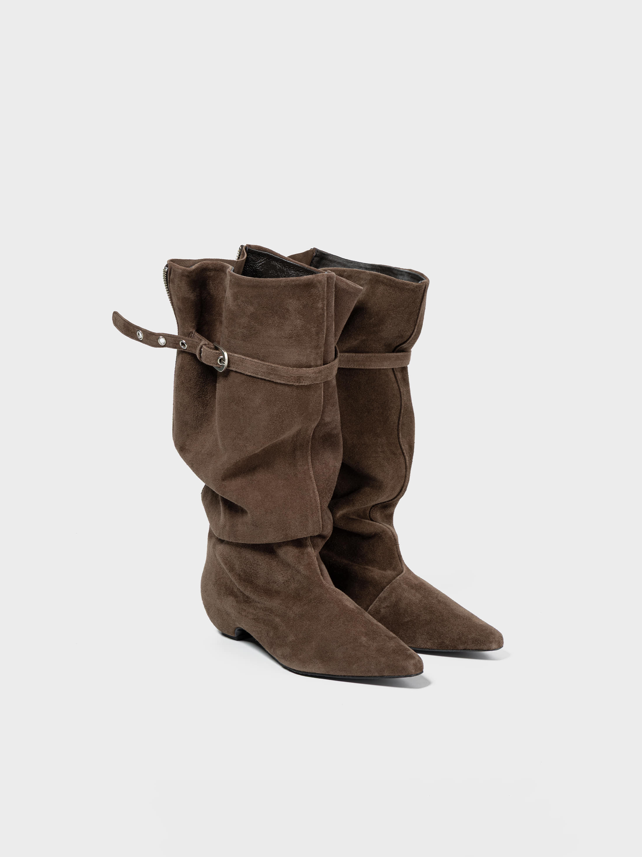 Brown Suede Middle Boots