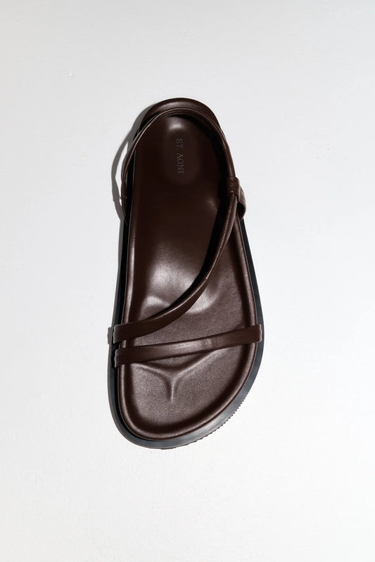 Brown Twist Leather Sandal