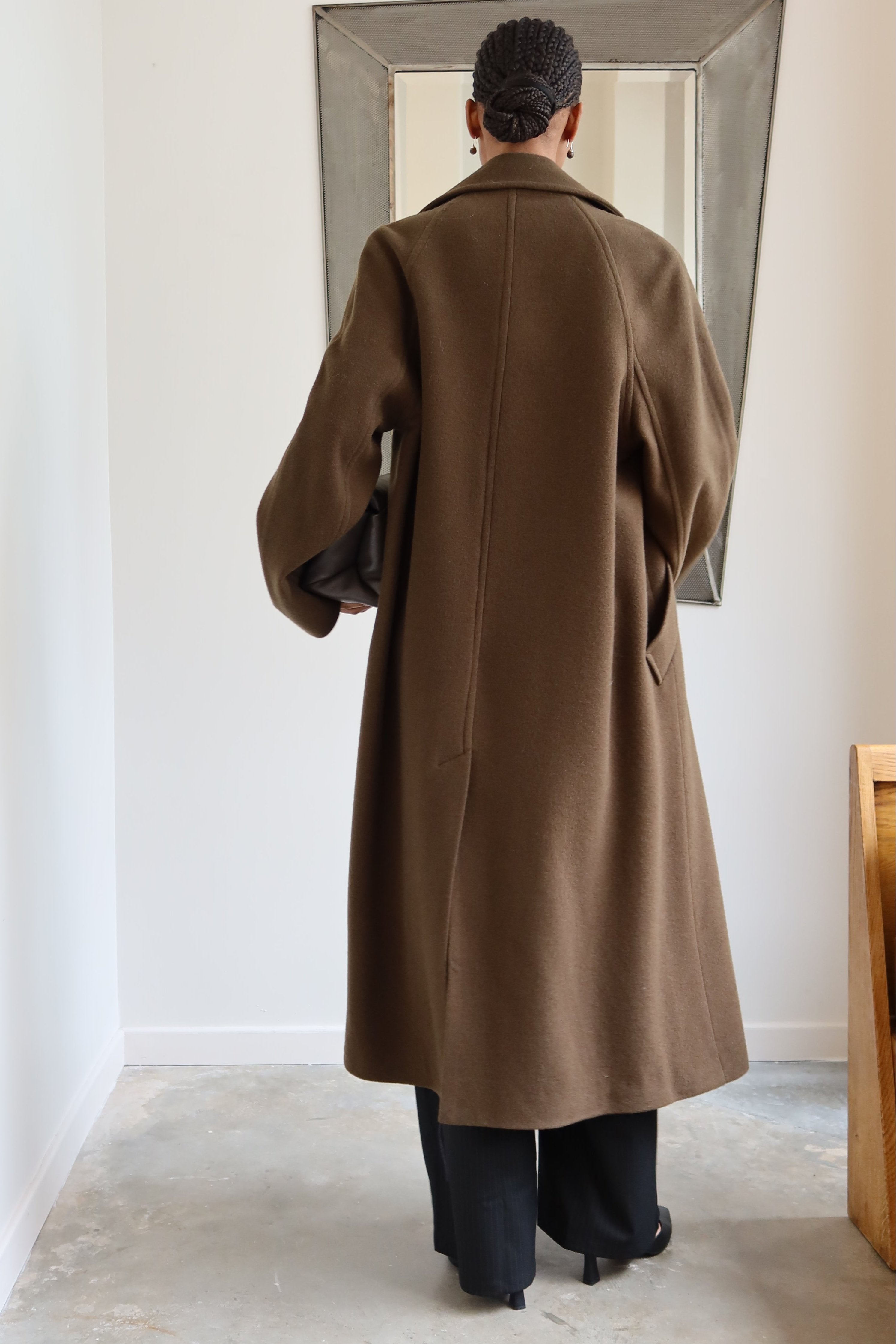 Cilia Dark Moss Wool Coat