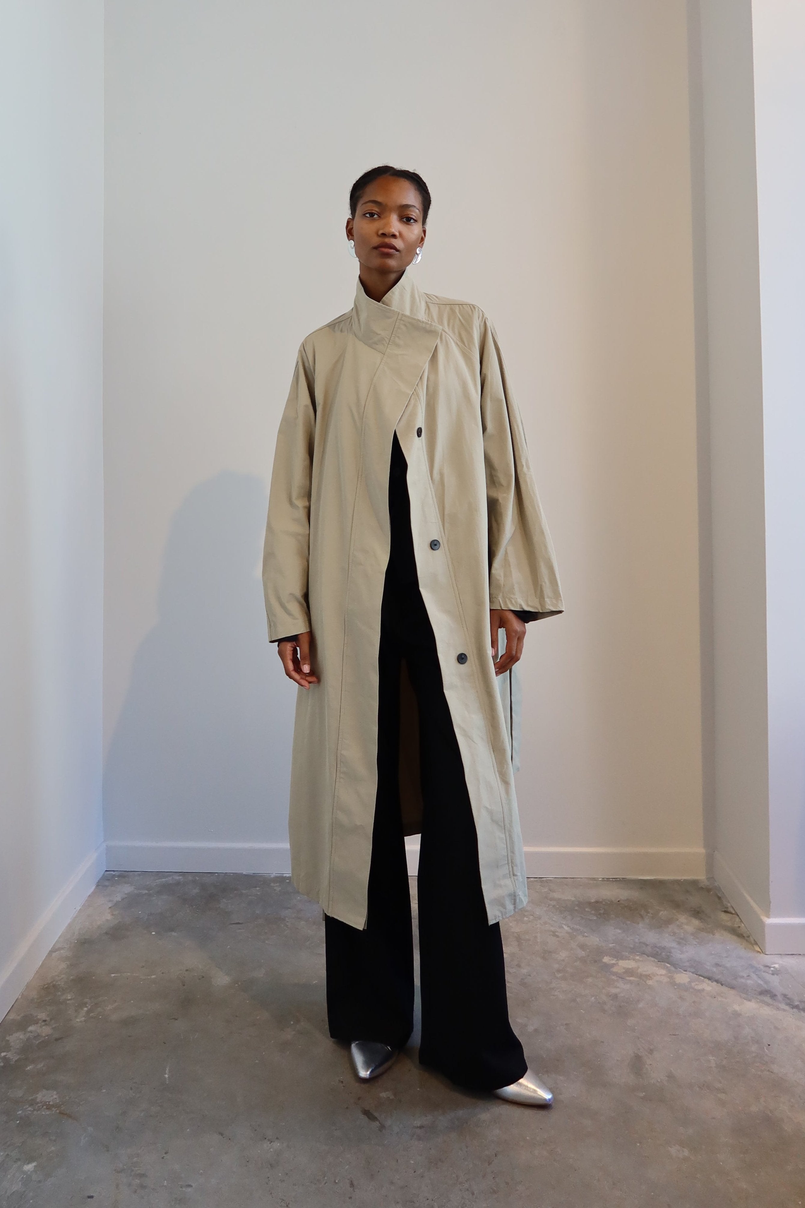 Double Collar Relaxed Trench Coat