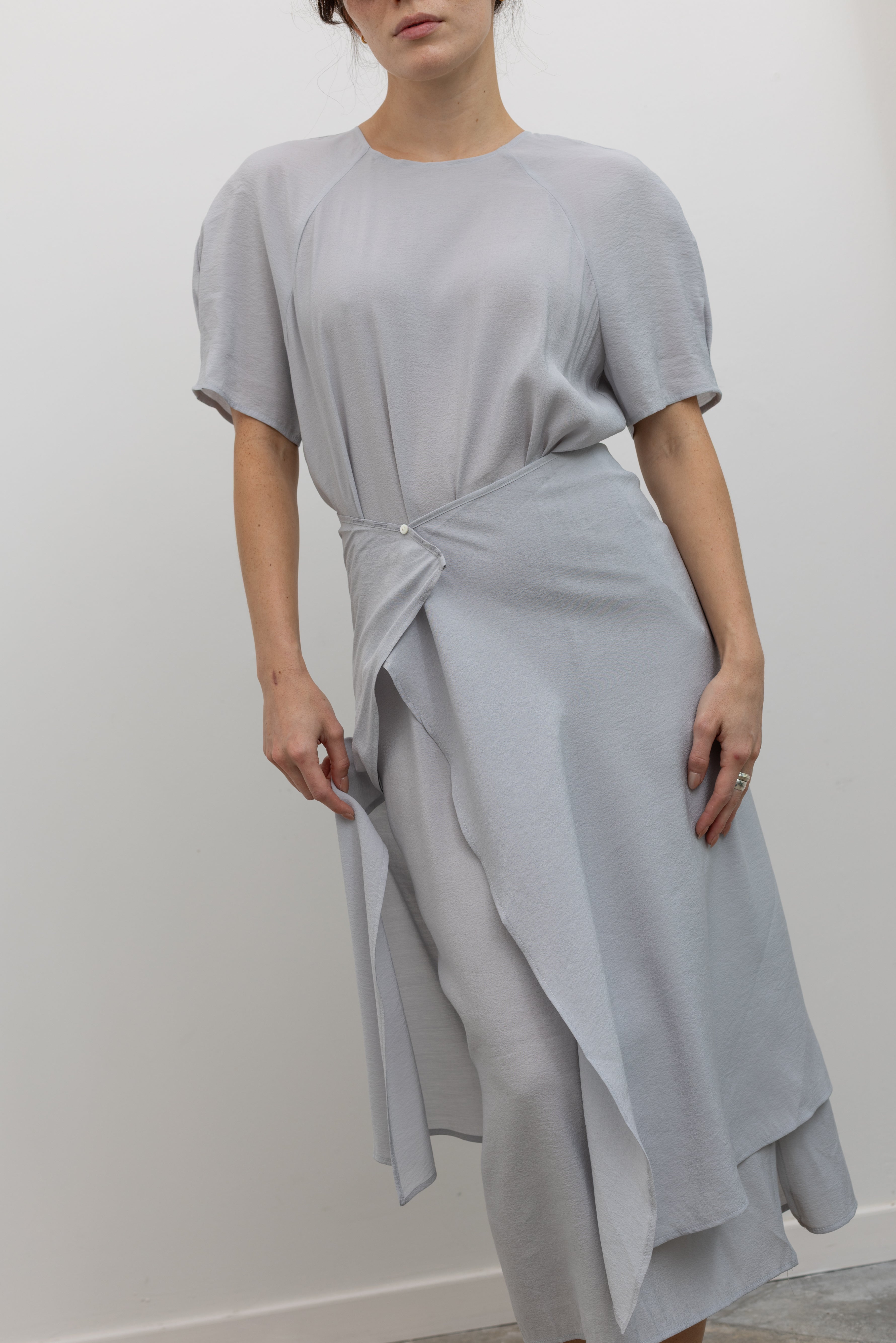 Collective convertible midi dress with detachable asymmetric overskirt at Alas Eius