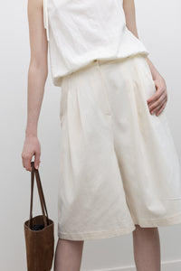 Ivory Tailored Cotton Bermuda Shorts