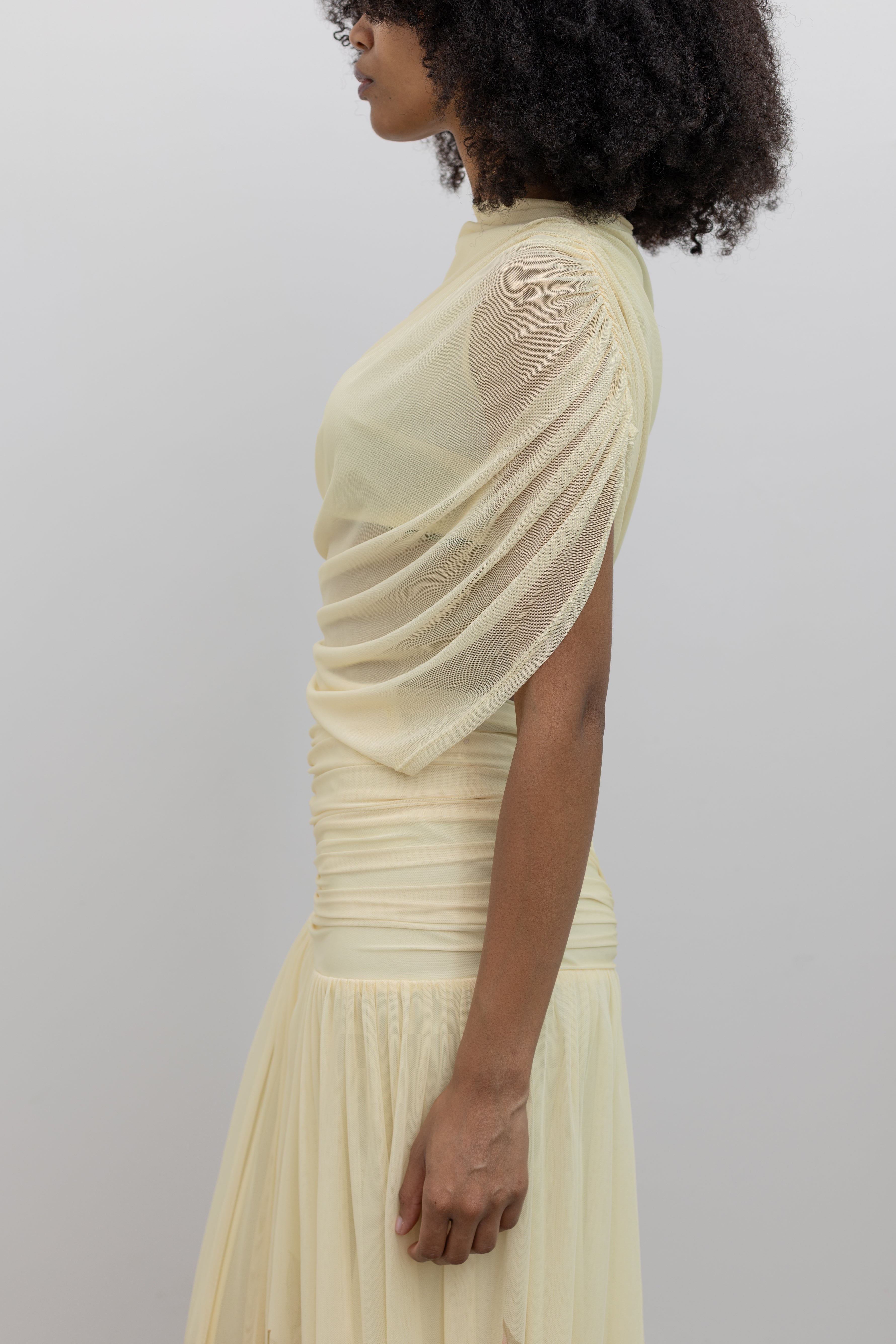 Collective full length floral maxi dress with sculptural bodice detailing at Alas Eius