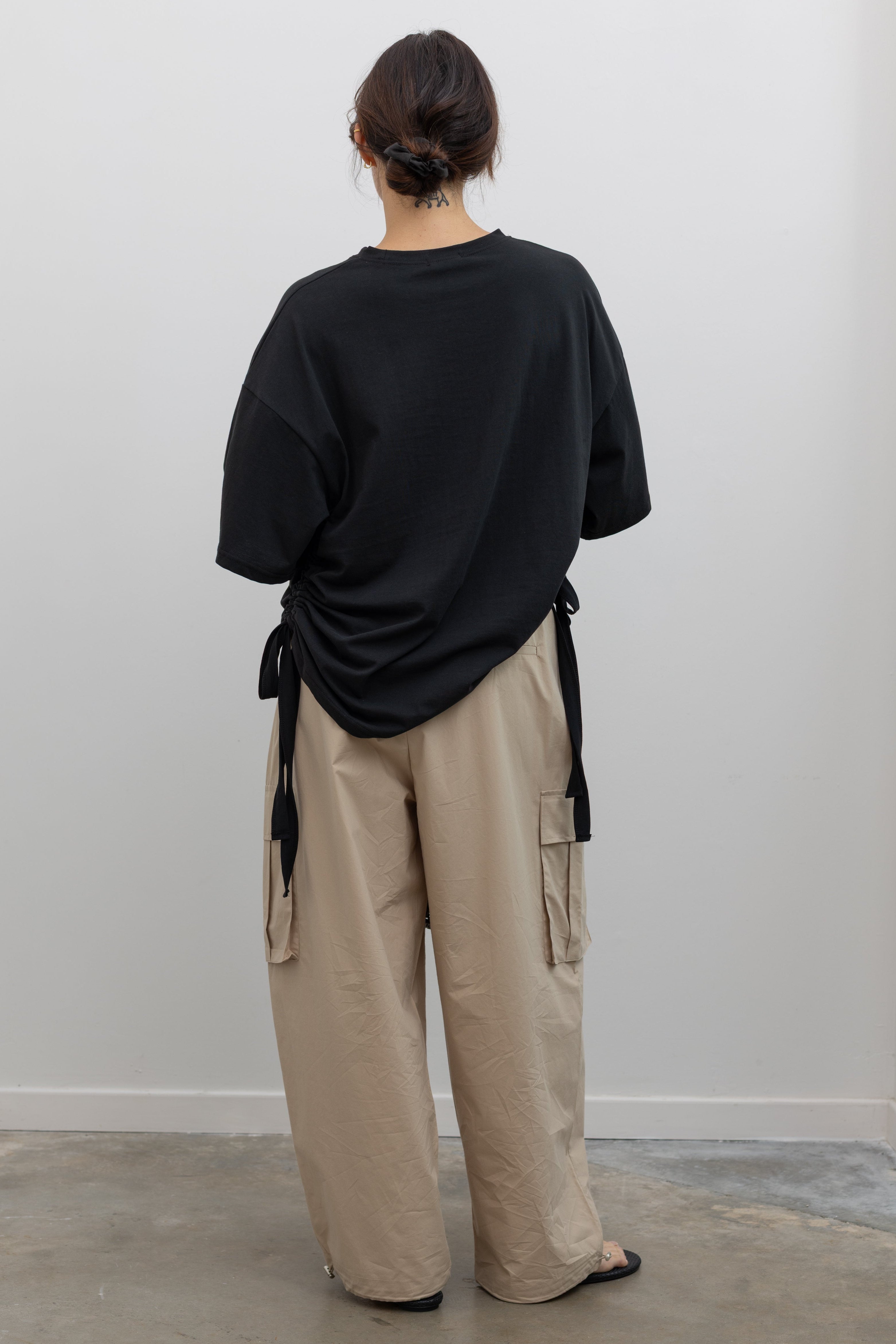 Collective oversized drawstring jersey tee with an effortlessly sculptural fit at Alas Eius