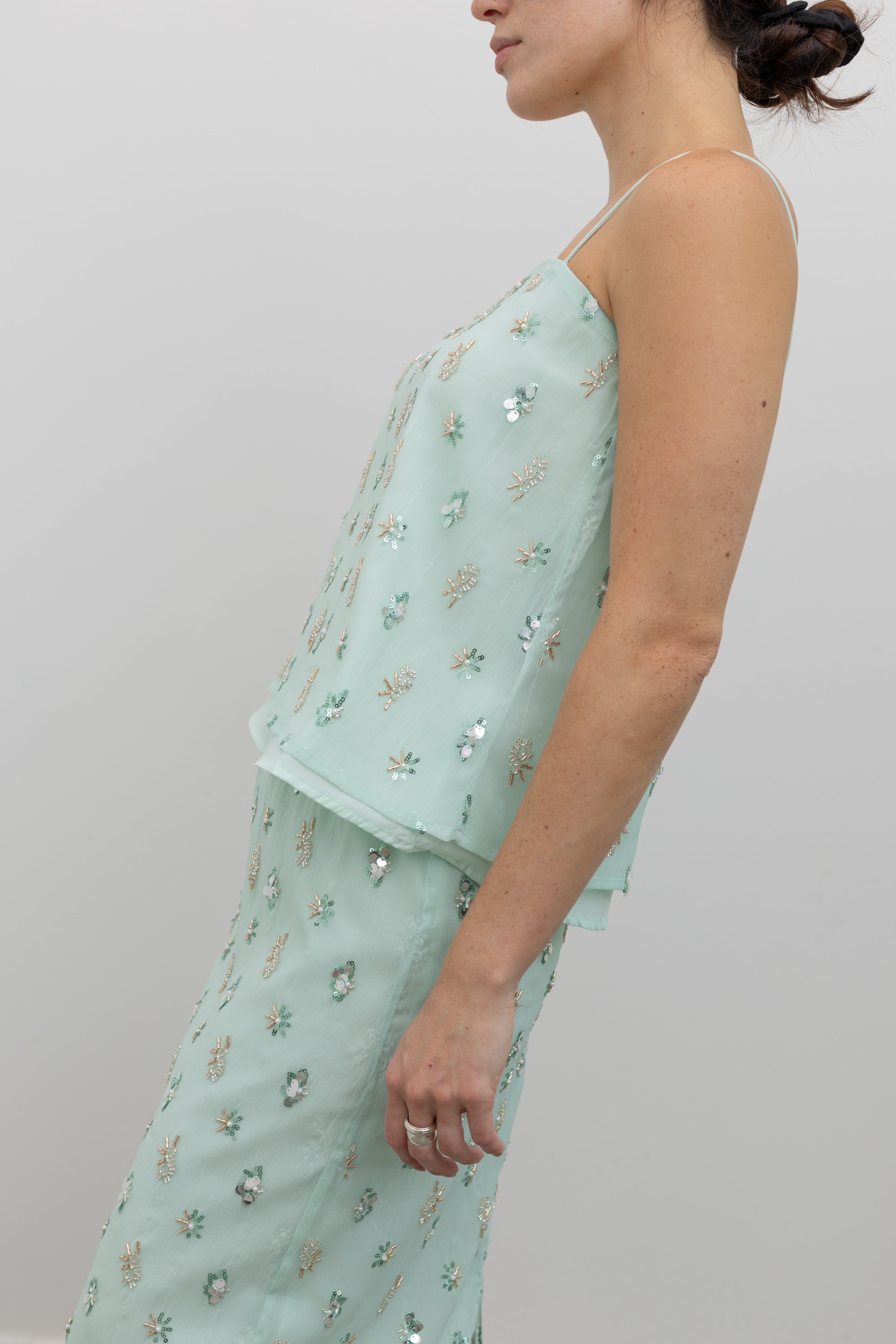 Collective Semi Sheer Mint Camisole for Chic Matching Sets at Alas Eius