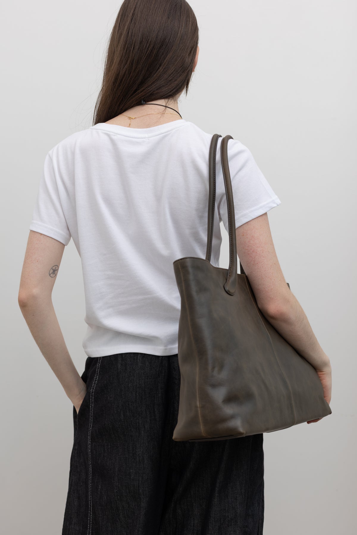 Collective White Gathered Twist Front T Shirt, Modern Minimalist Womenswear, at Alas Eius