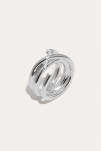 Coil Zirconia and Recycled Silver Vermeil Ring