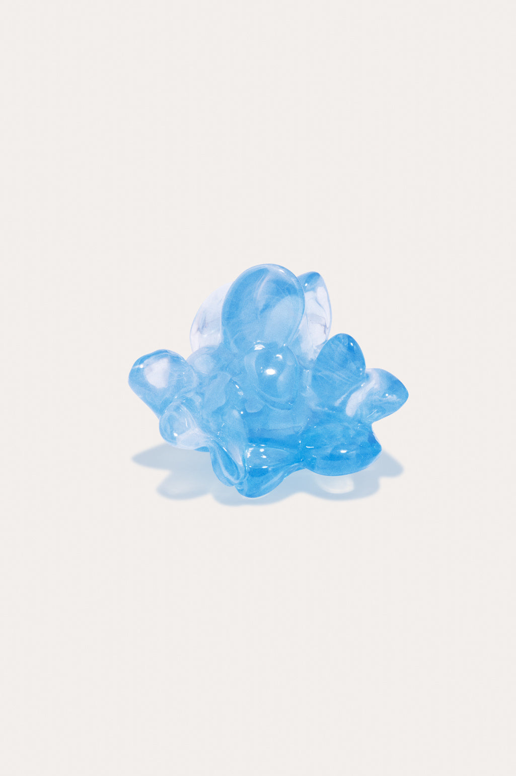 Completed Works Floe blue resin ring handcrafted in recycled sterling silver with a sculptural contemporary silhouette at Alas Eius