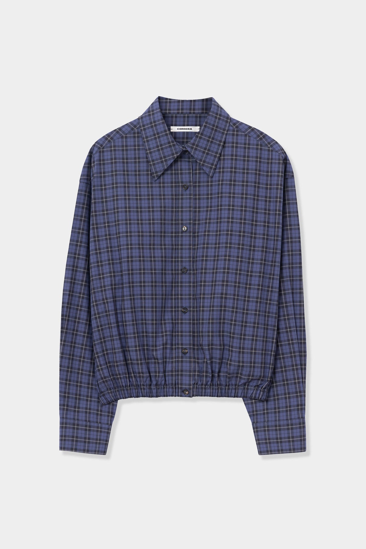 Klein Navy Checked Bomber Shirt