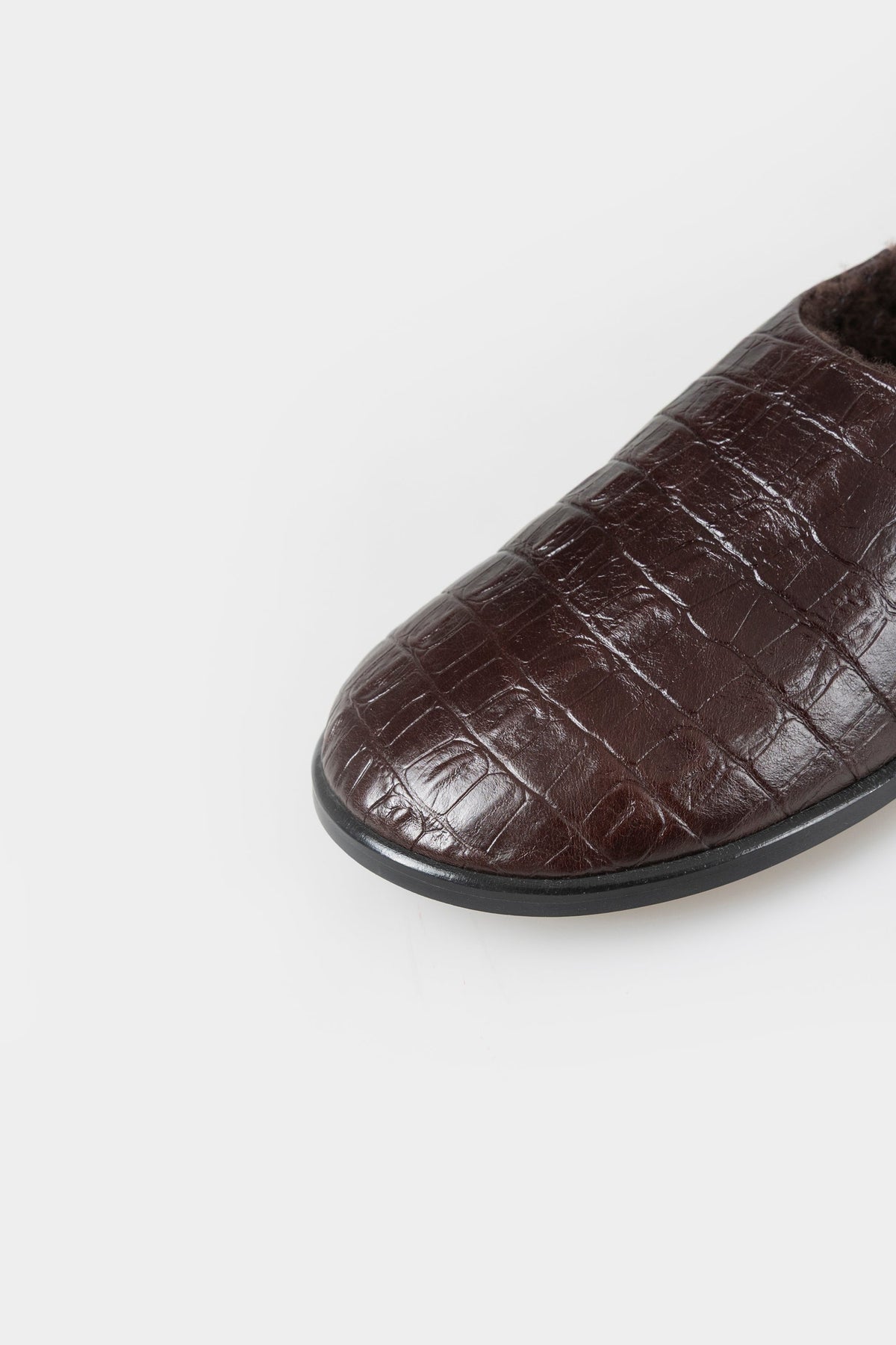 Ebony Crocodile Slipper