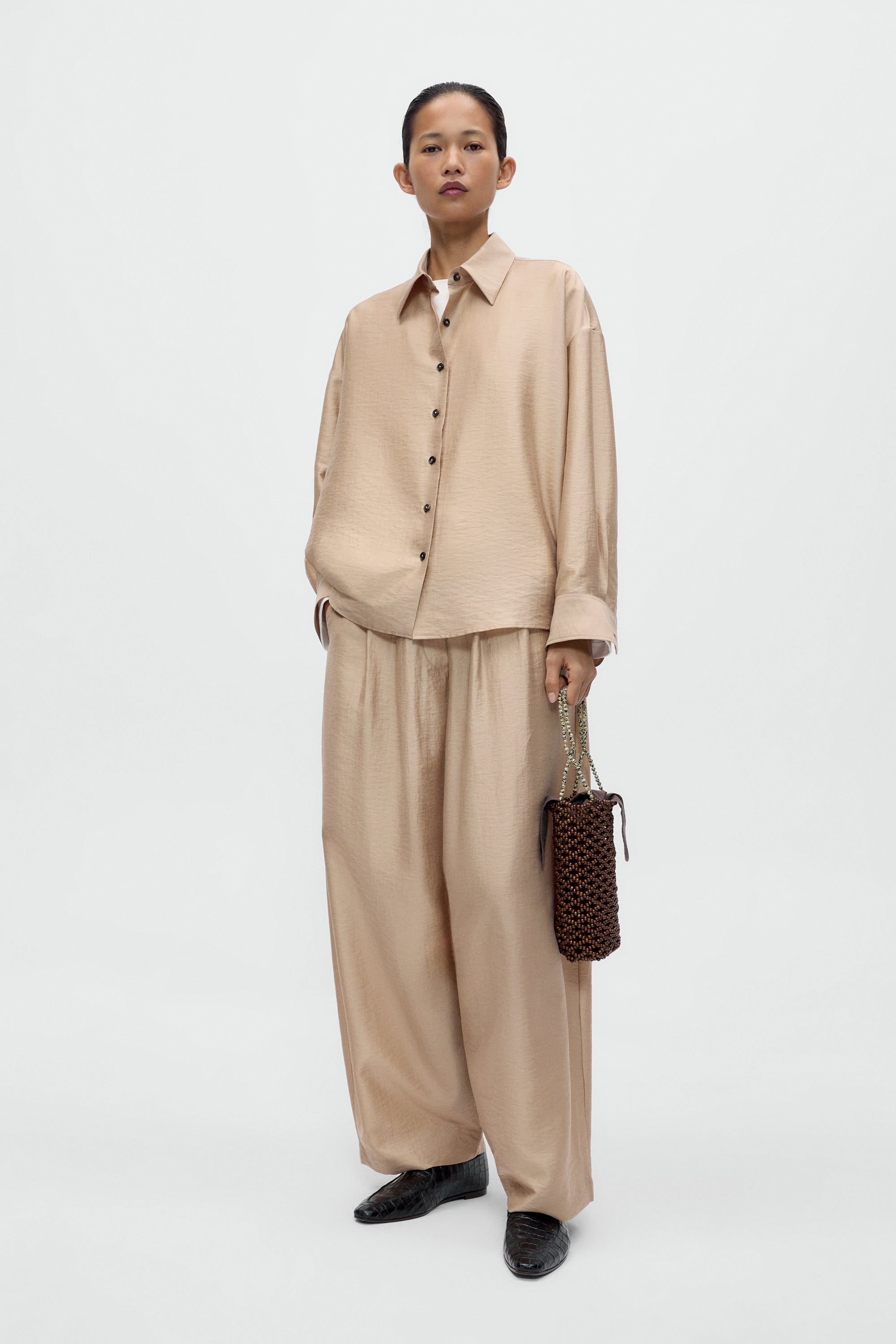 Beige Oversized Shirt