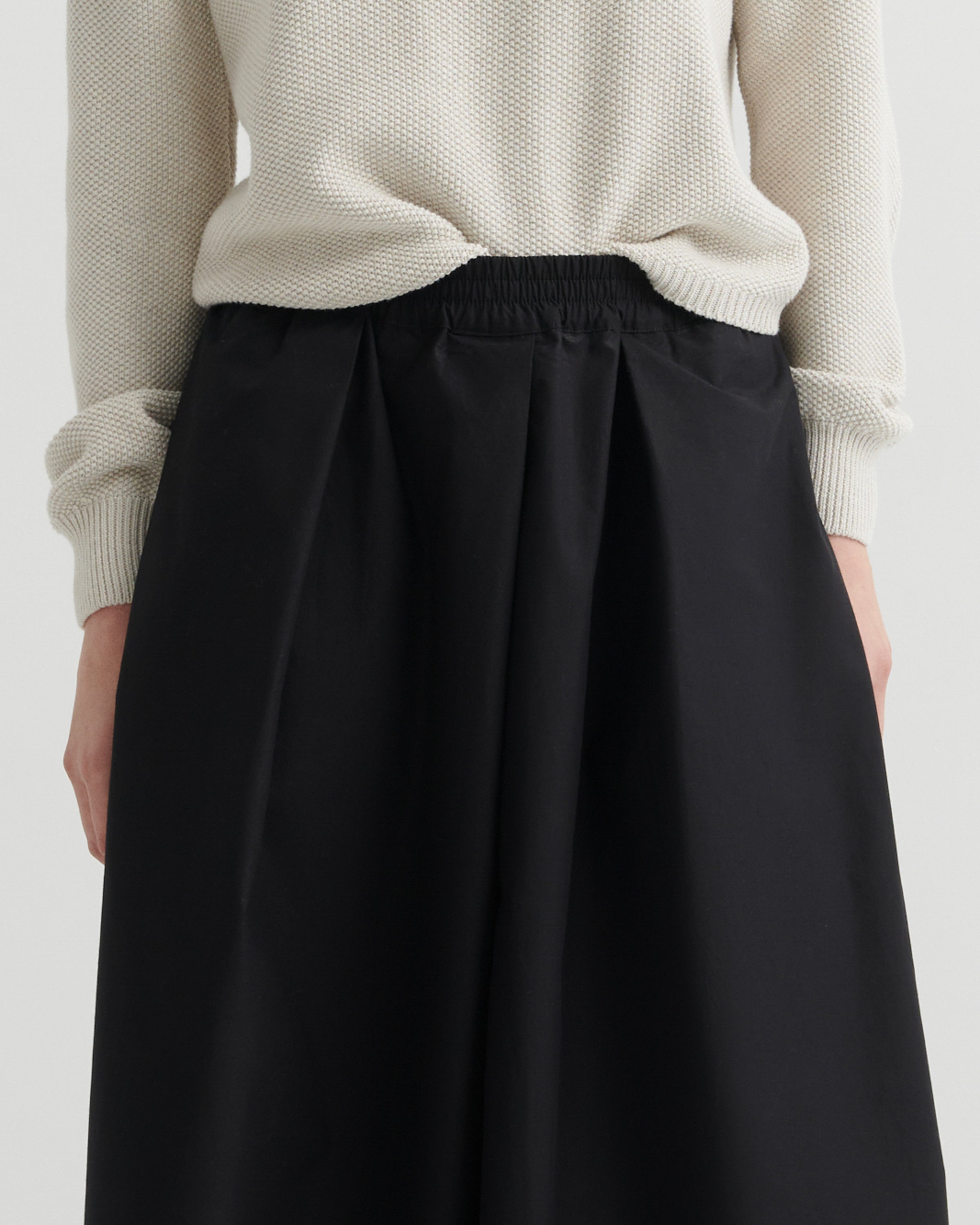 Black Elastic Waistband Culottes