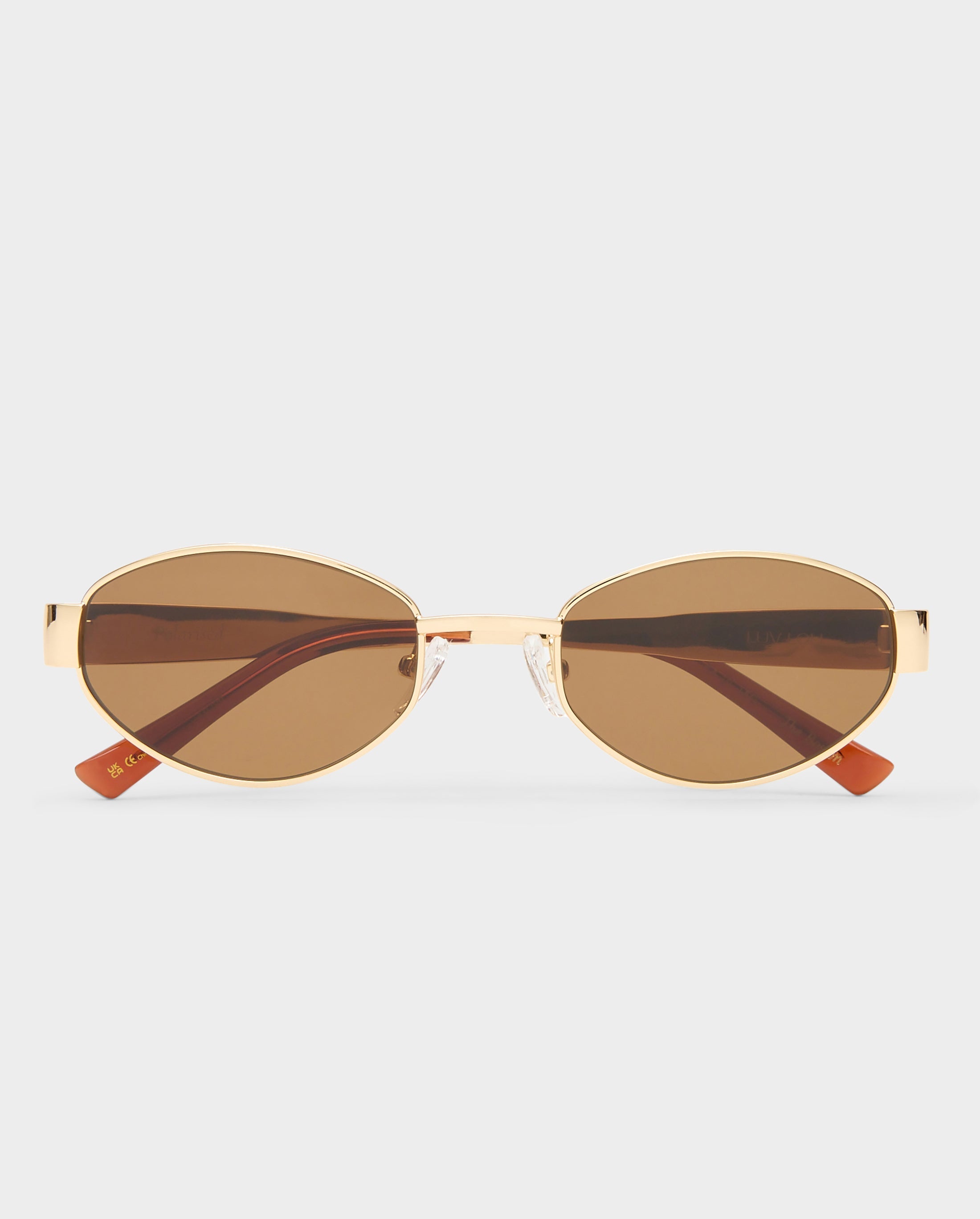 Gold Boston Oval Sunglasses