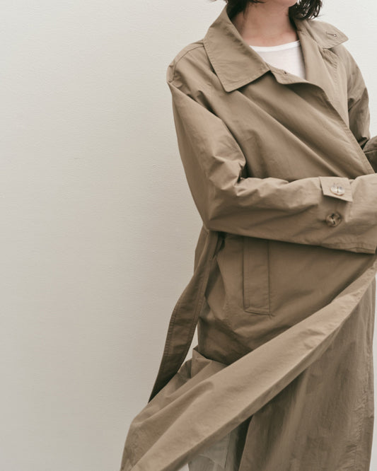 Tan Cotton Blend Trench Coat