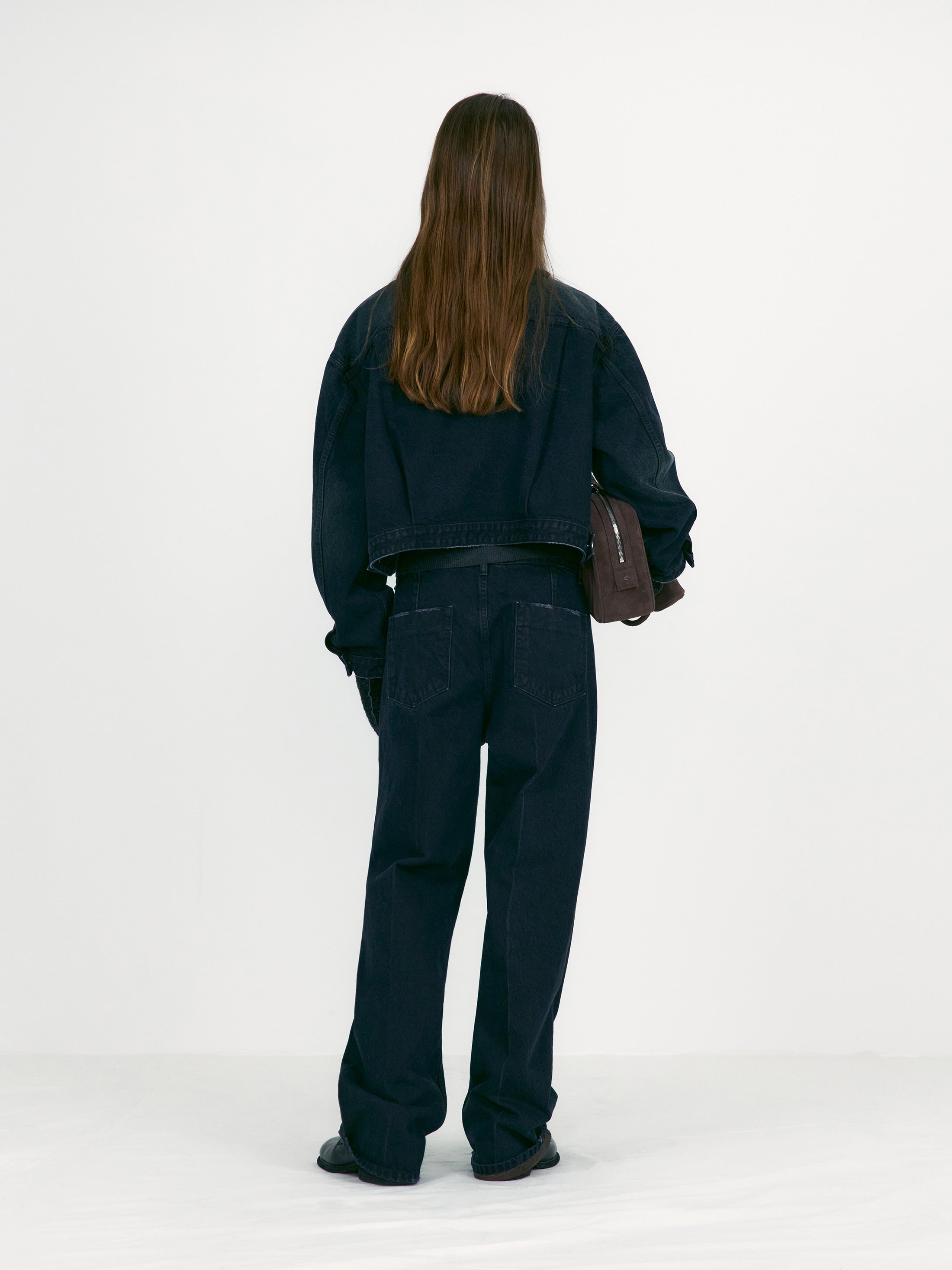 Mahogany Black Denim Short Trucker Jacket