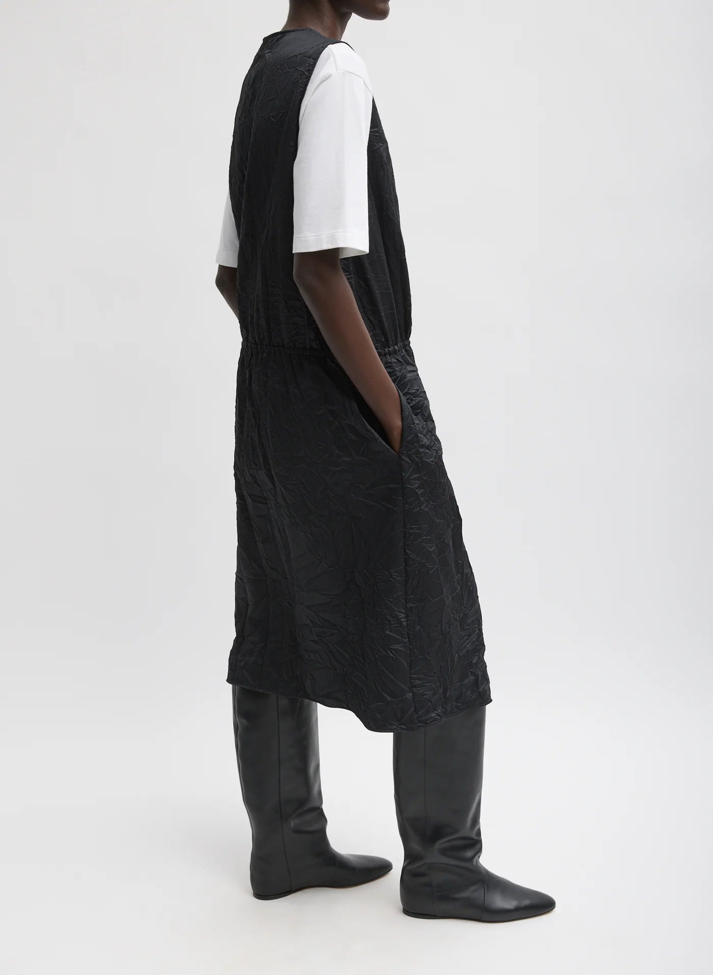 Black Tech Crush Wrap Dress