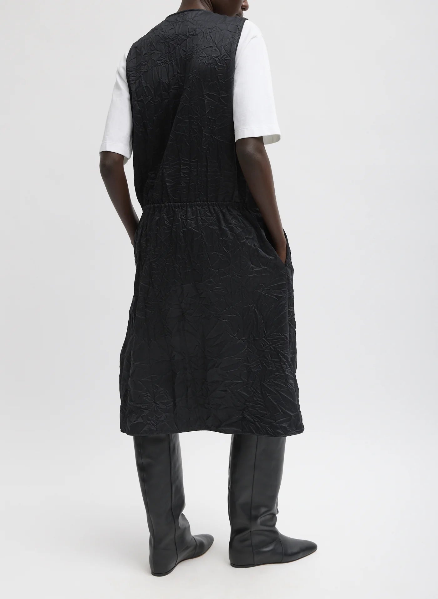 Black Tech Crush Wrap Dress