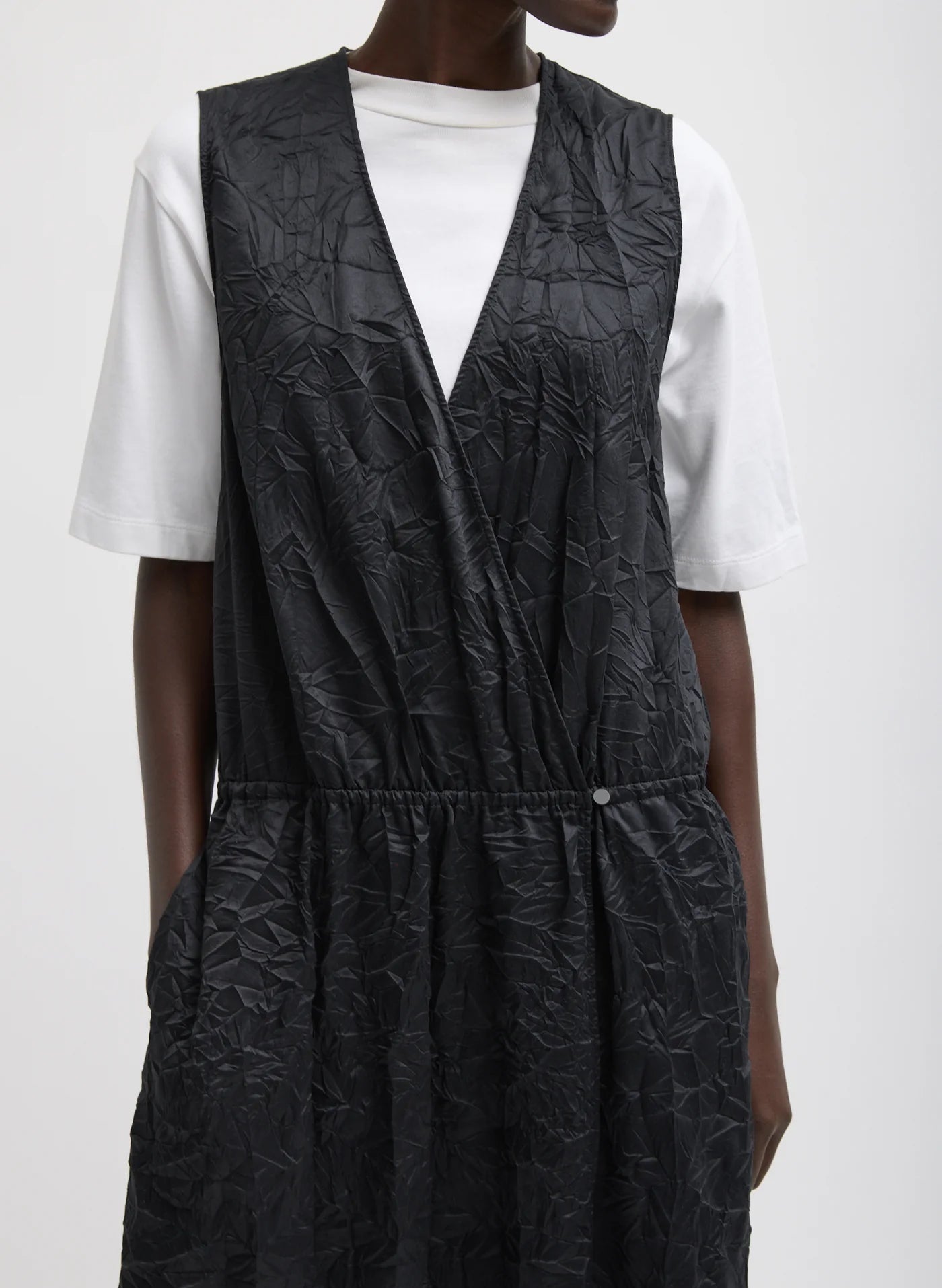 Black Tech Crush Wrap Dress